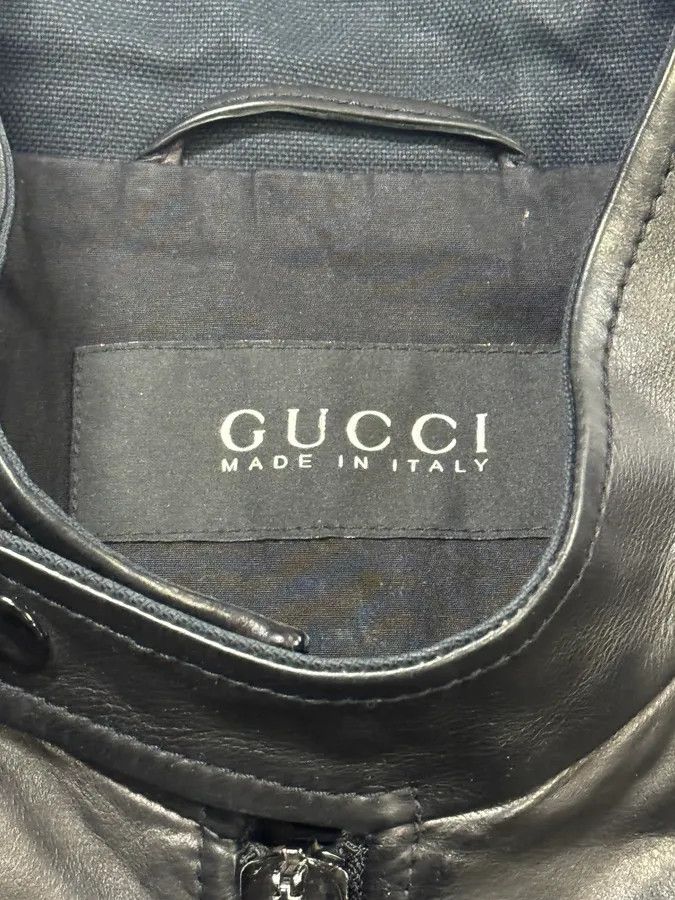 Gucci 2000s Gucci Black Pro Biker Leather Jacket Size US M / EU 48-50 / 2 - 8 Thumbnail