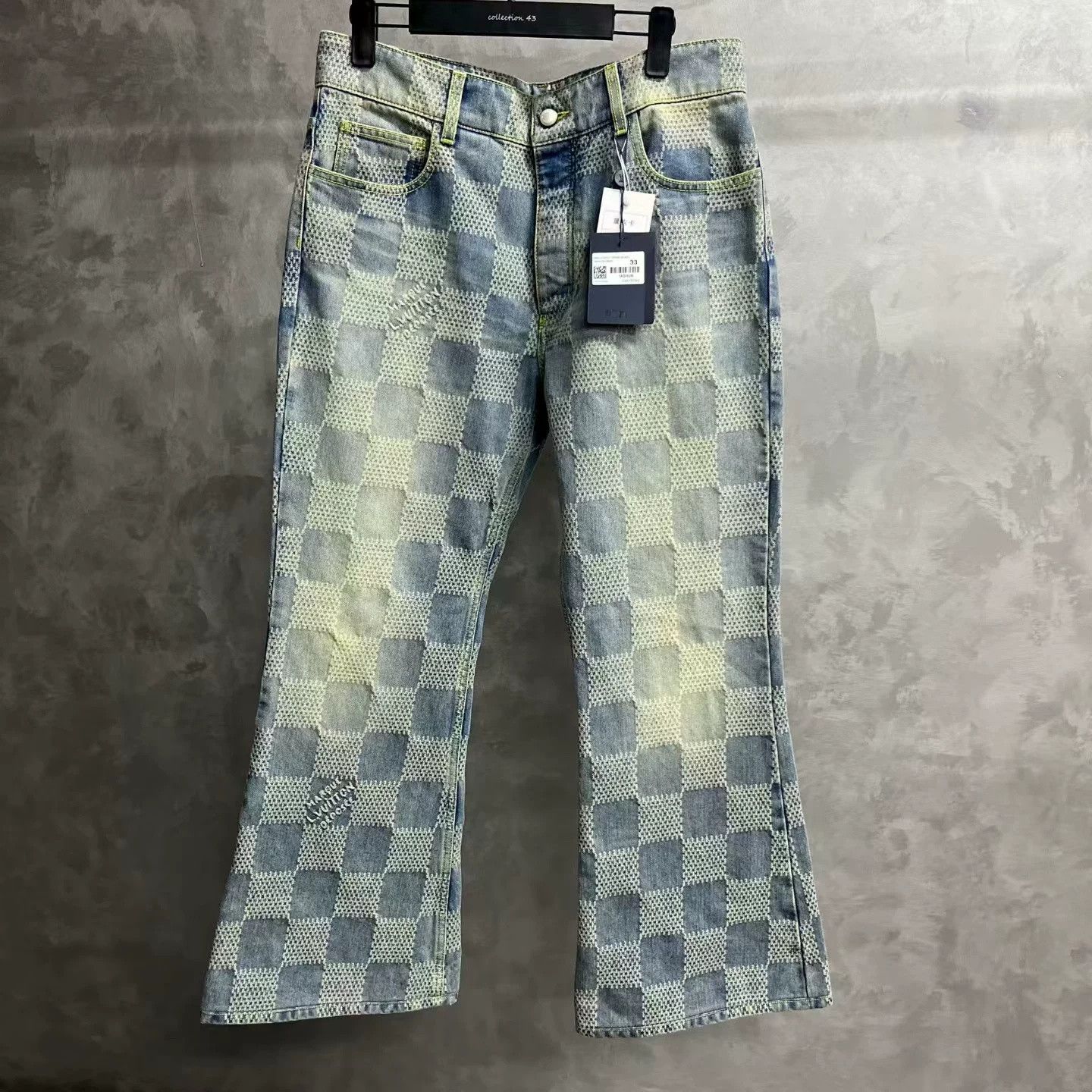 Louis Vuitton Louis Vuitton 2024 Blue Check Straight Jeans Size US 33 - 1 Thumbnail