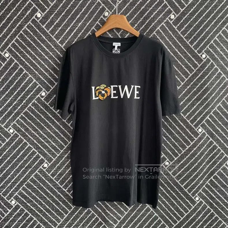 Loewe Loewe Embroidered Pattern Cotton Short Sleeve T-Shirt Size US M / EU 48-50 / 2 - 1 Thumbnail