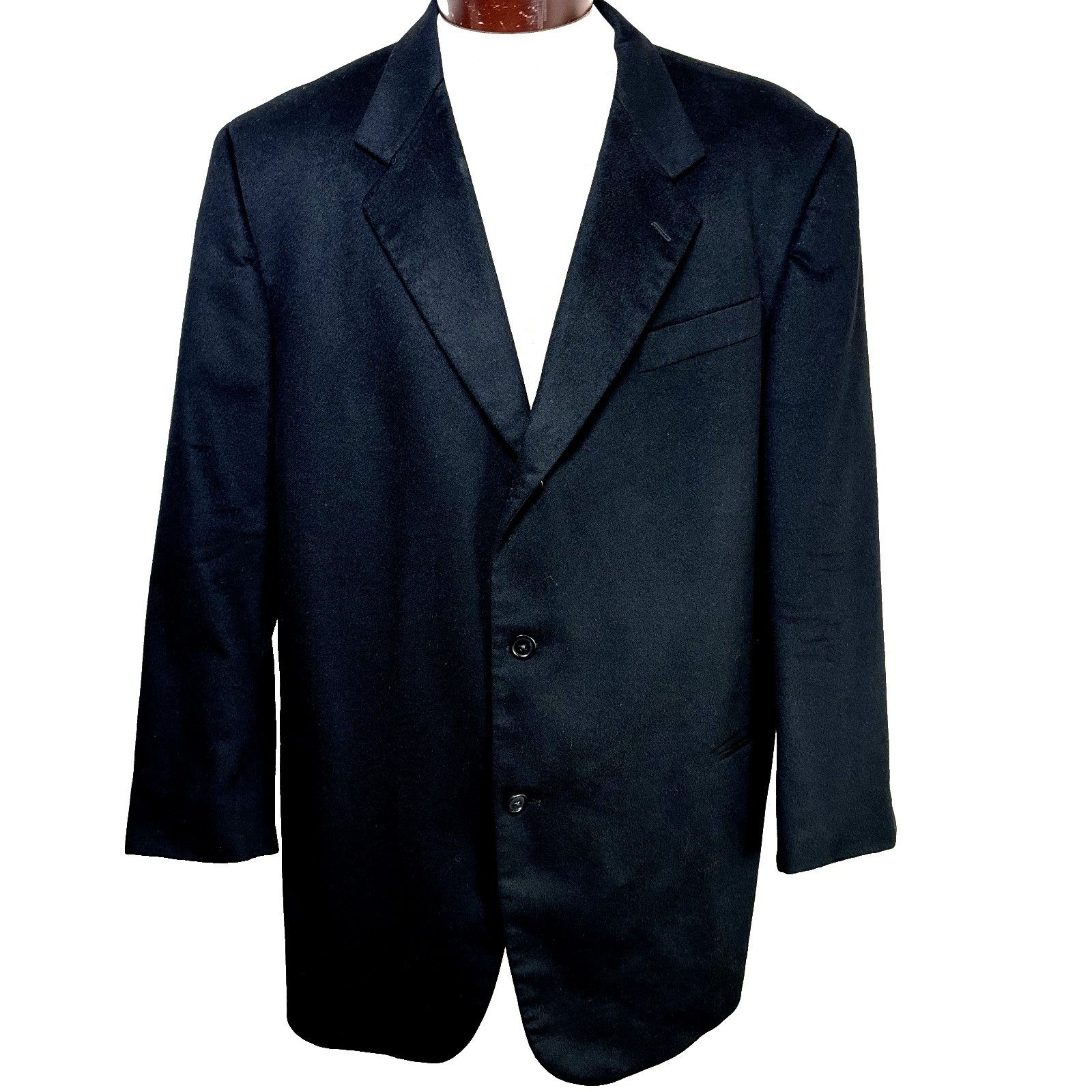 Donna Karan Donna Karan Men's Black Cashmere Sport Coat 48R Blazer Suit Size 48R - 1 Thumbnail
