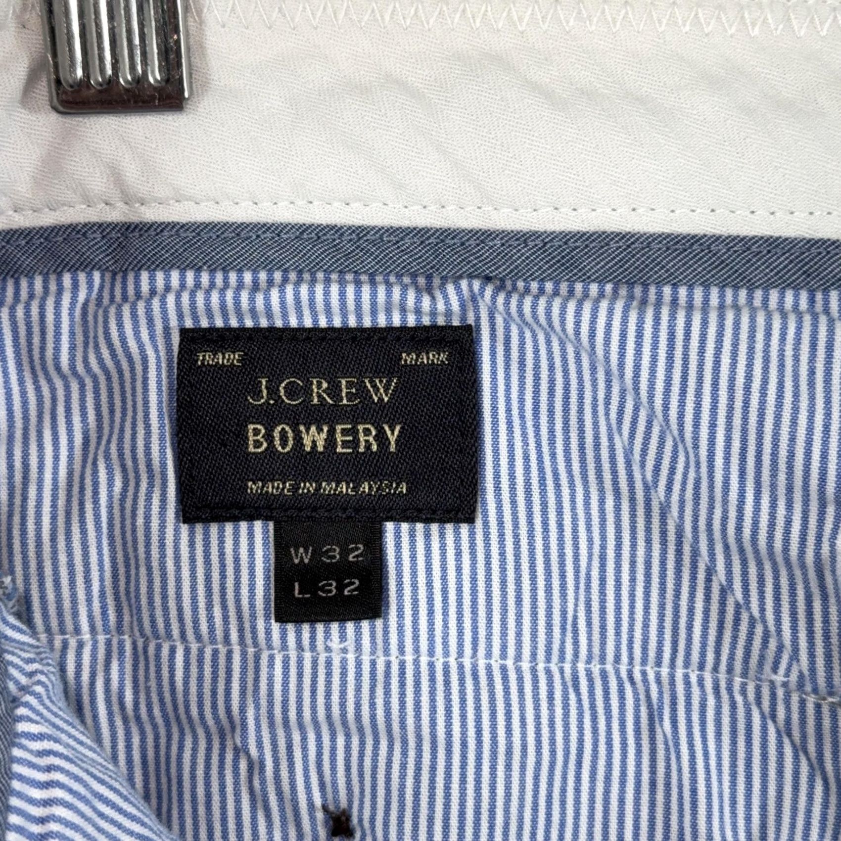 J.Crew J.Crew Bowery Slim Cone Denim Pants Mens 32x30 Blue Chino Chambray Slim Fit Tapered Flat Front Pockets 100% Cotton Casual Size US 32 / EU 48 - 3 Thumbnail