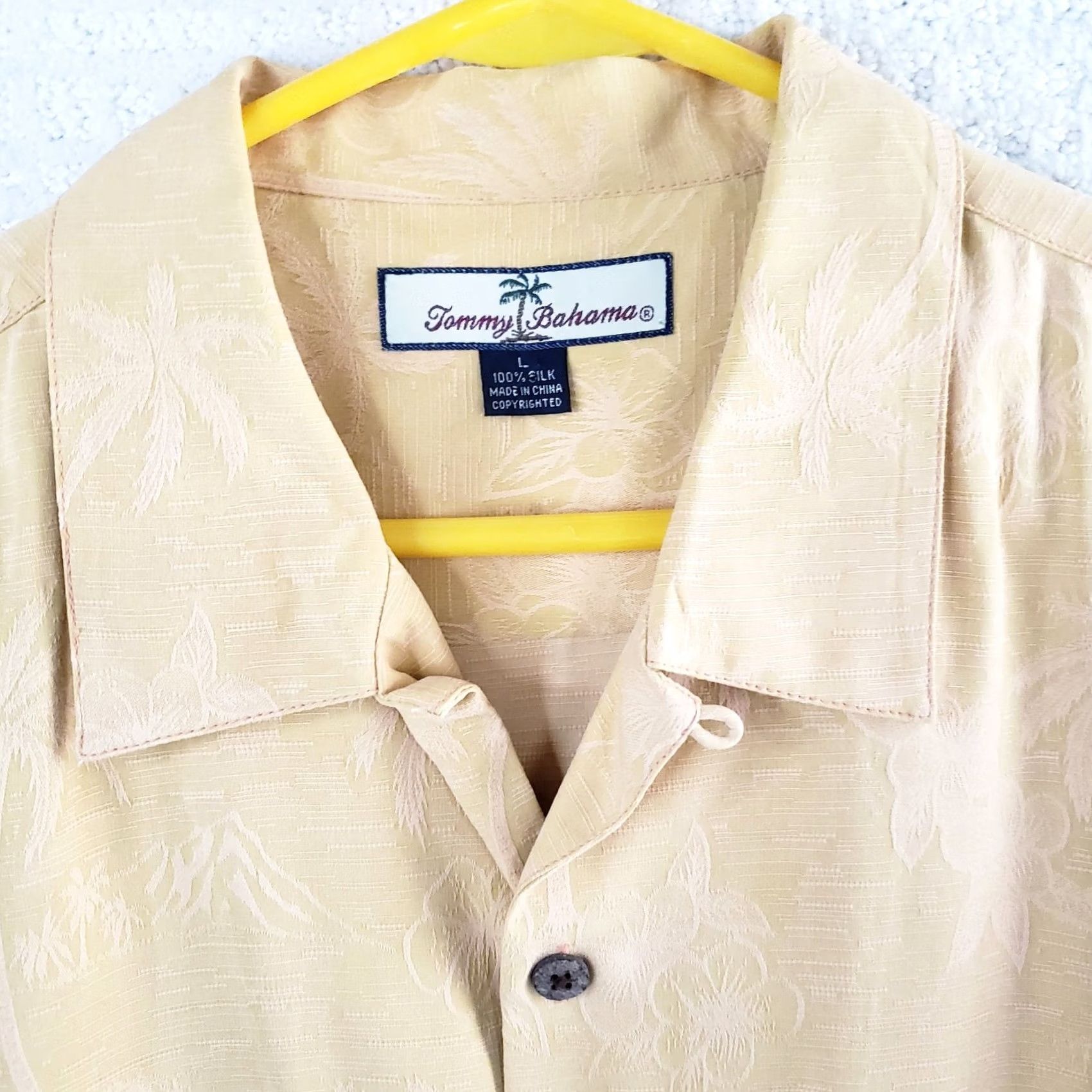 Tommy Bahama VINTAGE Tommy Bahama Shirt L Cantalope Silk Hawaiian Floral Golf Tropical Men's Size US L / EU 52-54 / 3 - 5 Thumbnail