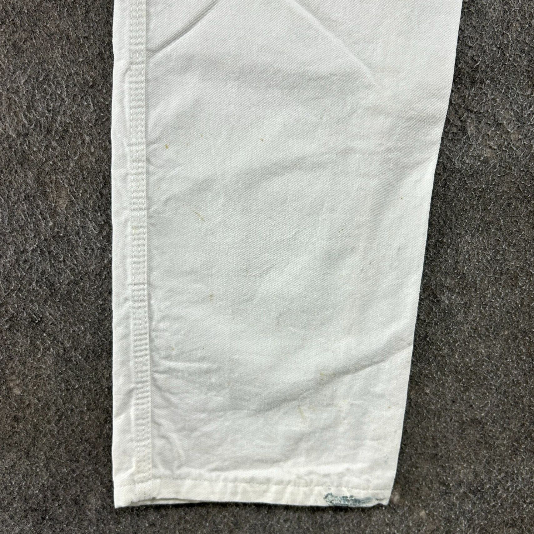 VINTAGE Dickies Pants Mens 30x32 White Carpenter Painters Canvas Cotton Workwear Thrash