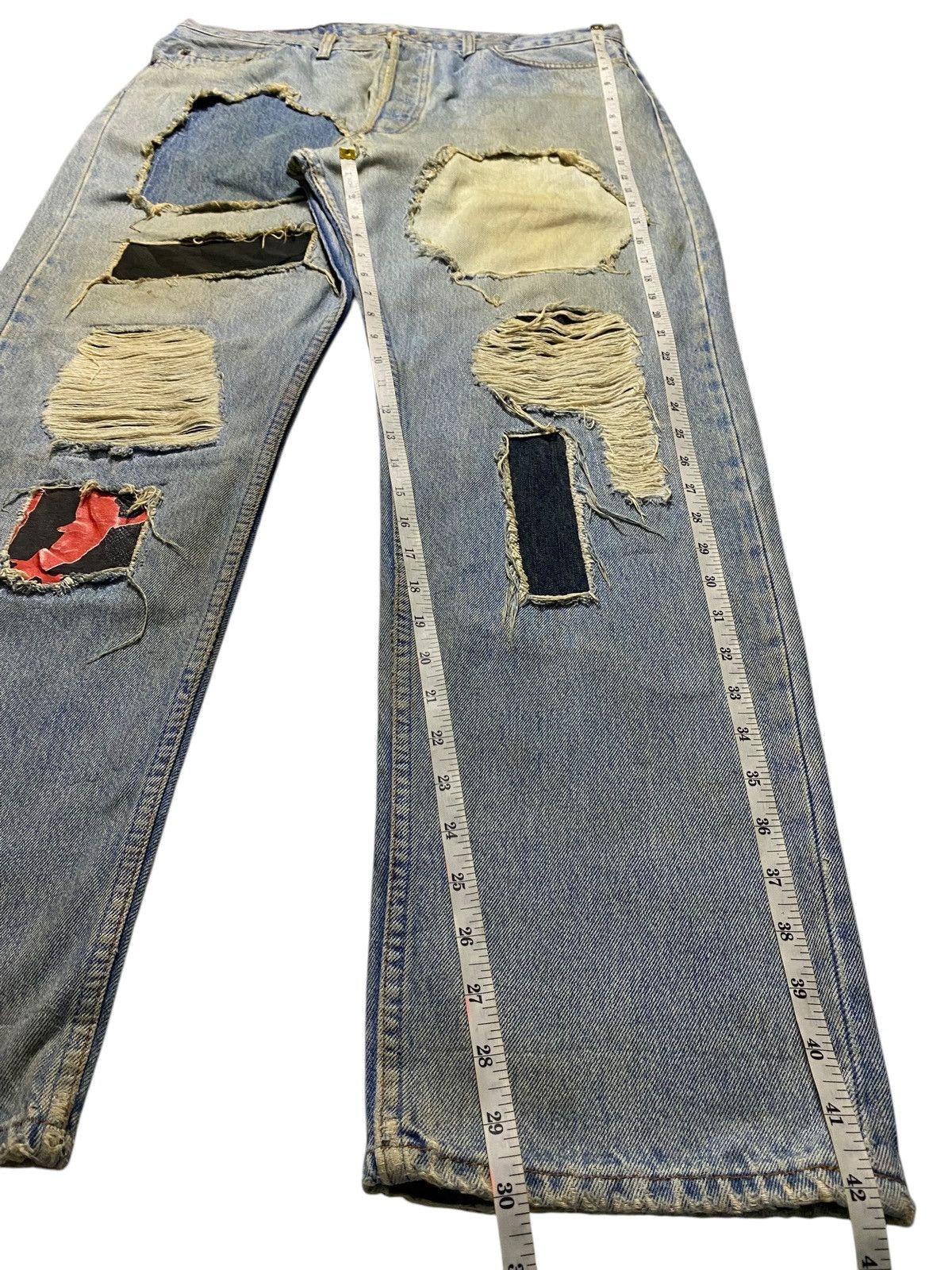 Levi's Vintage Clothing Levis 501 80’s Grunge Patches Style Distressed Jeans Size US 36 / EU 52 - 20 Thumbnail