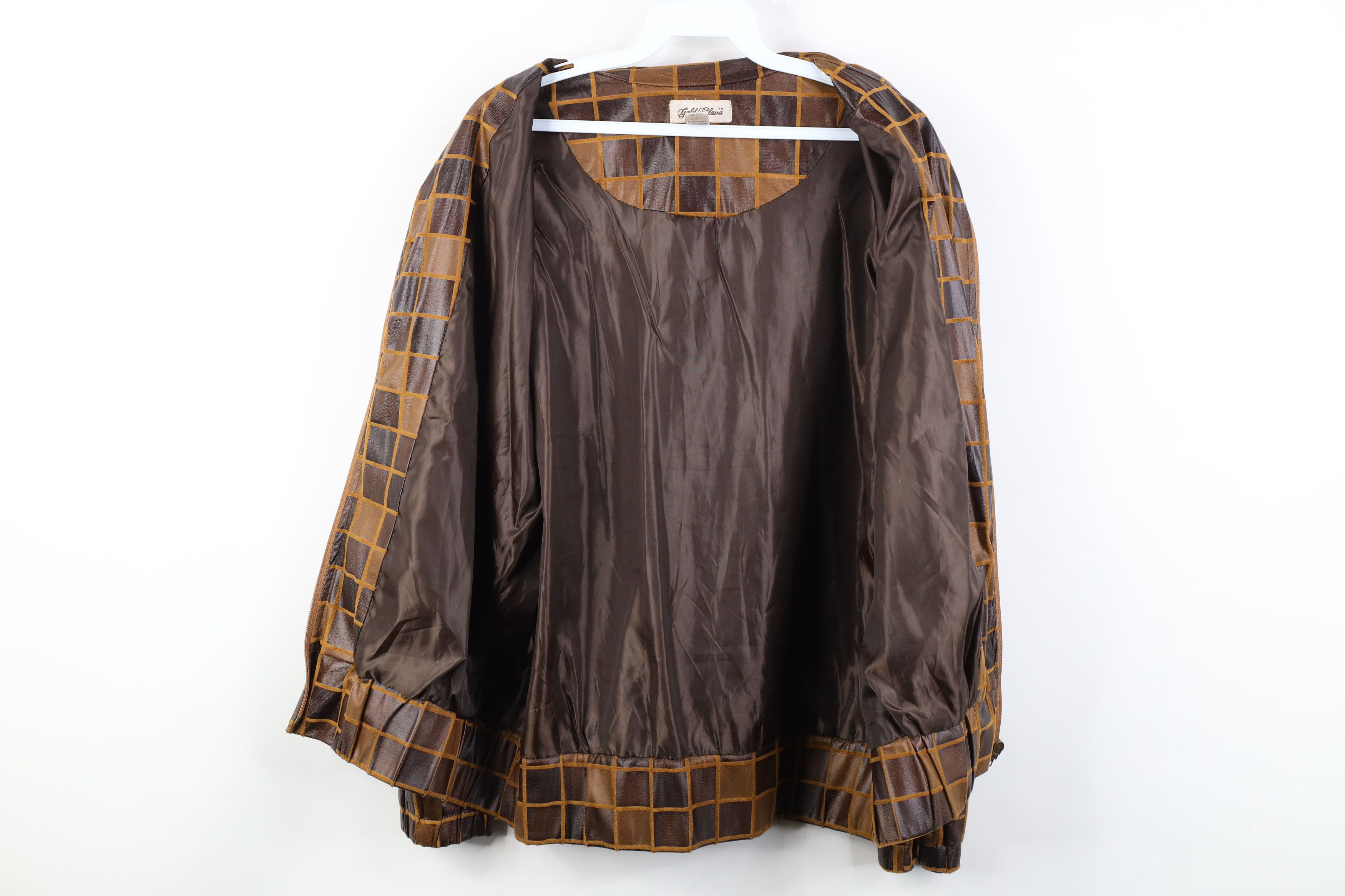 Vintage Vintage 90s Streetwear Checkered Full Zip Bomber Jacket Size XXL / US 16-18 / IT 52-54 - 8 Thumbnail