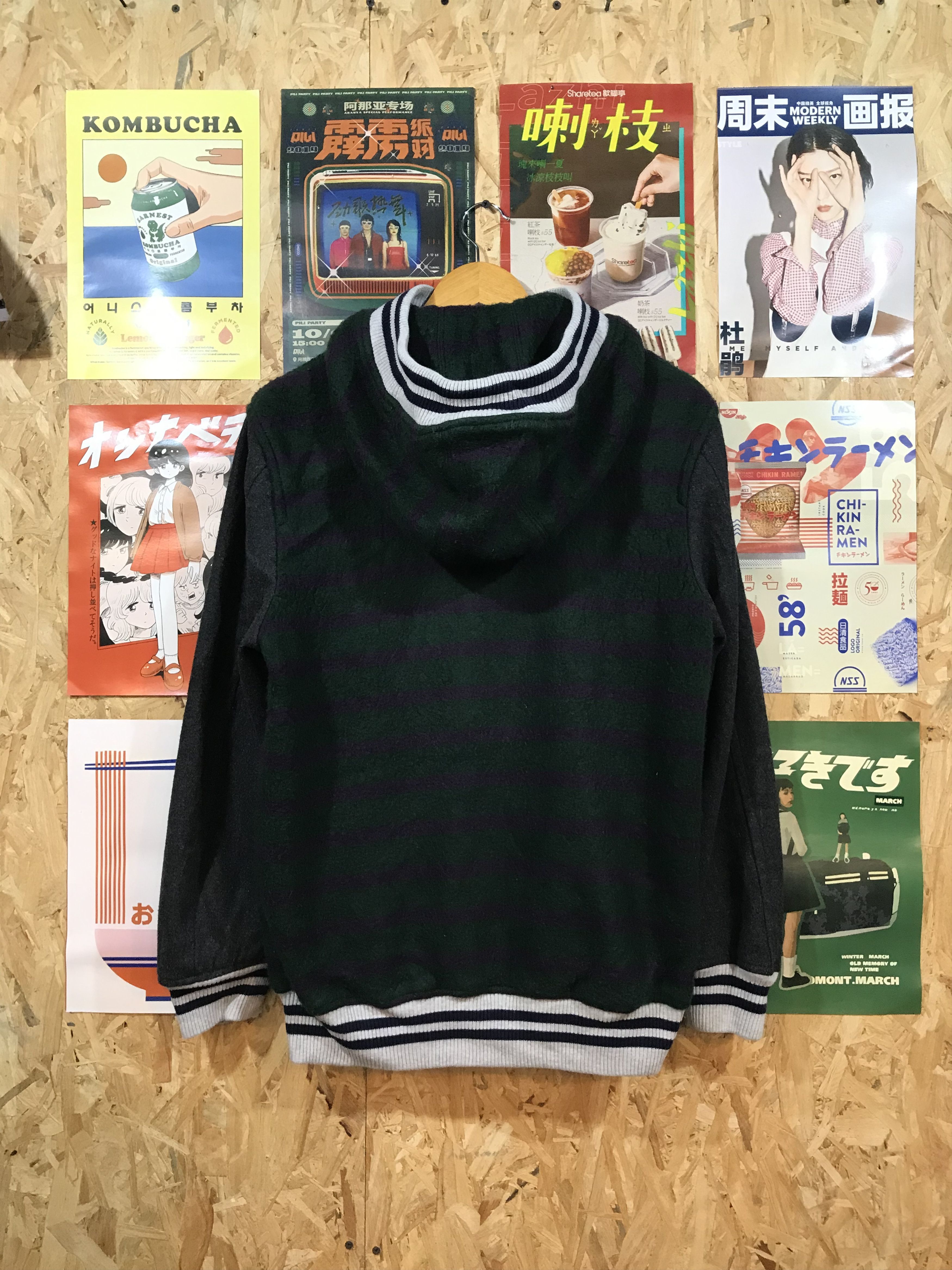 mercibeaucoup Issey Miyake Mercibeaucoup Varsity Stripe Hoodie Wool Jacket Size US L / EU 52-54 / 3 - 6 Thumbnail