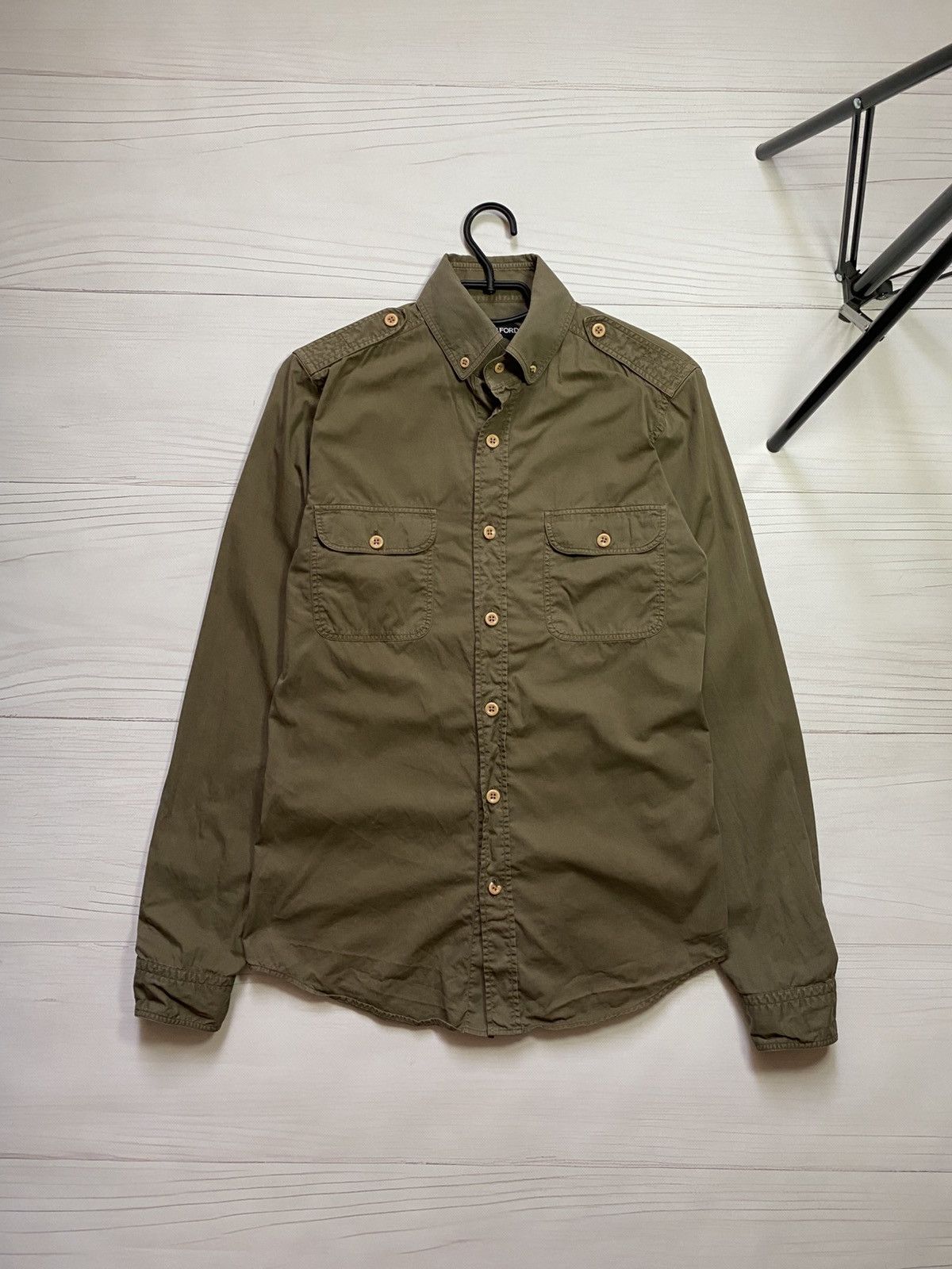 Tom Ford Tom Ford Military style two pockets cotton button up shirt Size US S / EU 44-46 / 1 - 1 Thumbnail