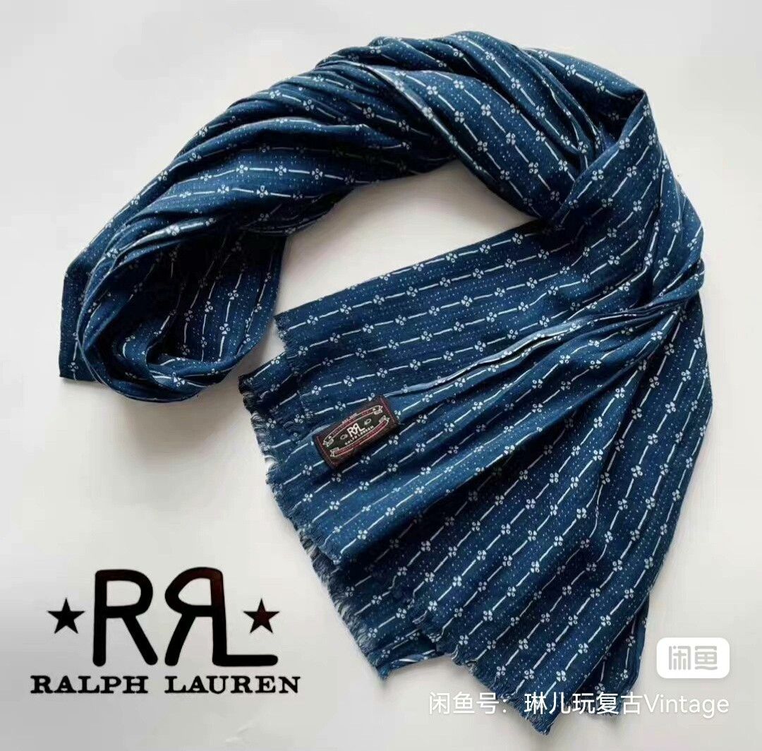 RRL Ralph Lauren RRL Indigo Cat Claw Stripe Scarf Size ONE SIZE - 1 Thumbnail