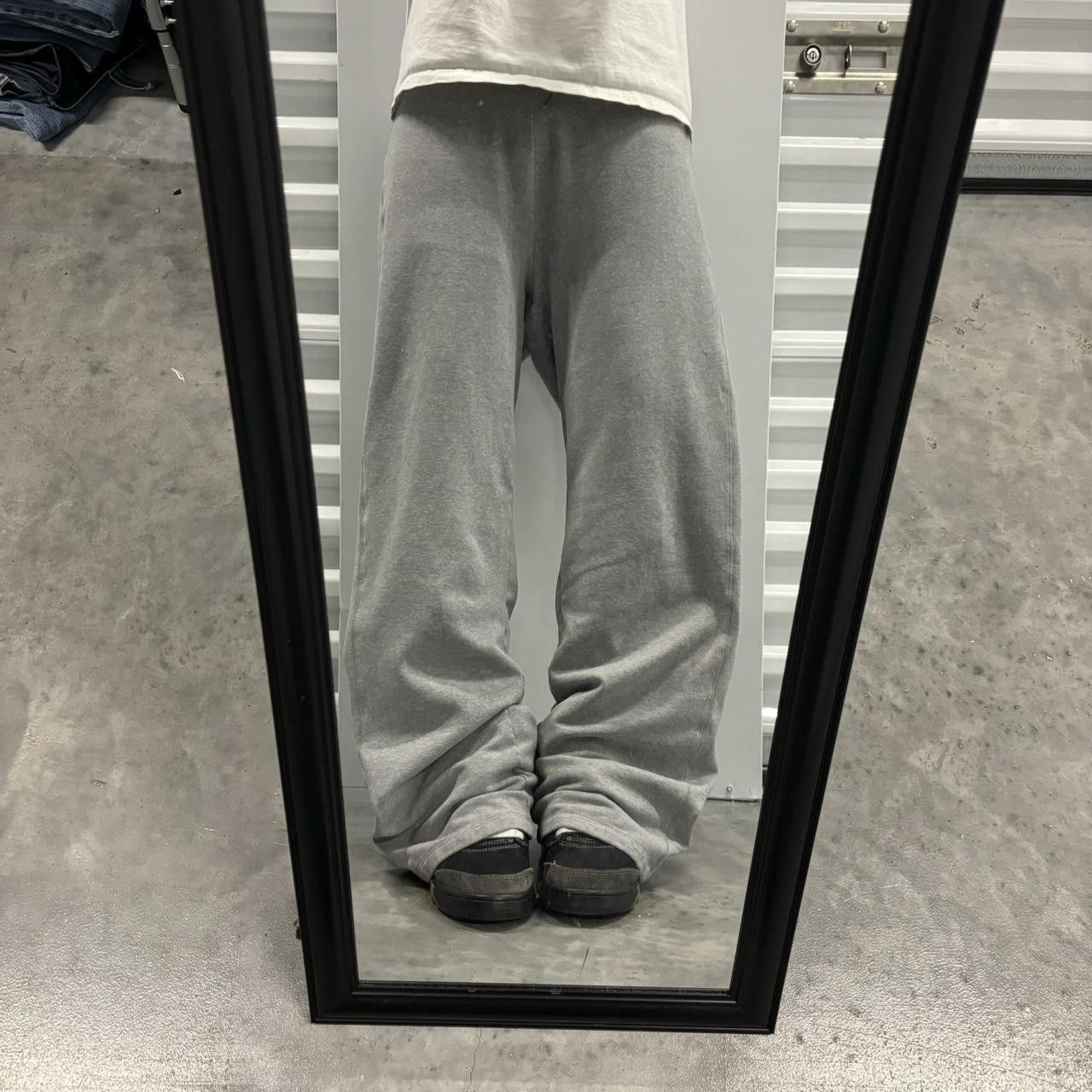 Japanese Brand × Vintage Crazy Vintage Y2K/2000s Baggy Light Grey Skater Essential Sweatpants! Size US 34 / EU 50 - 1 Thumbnail