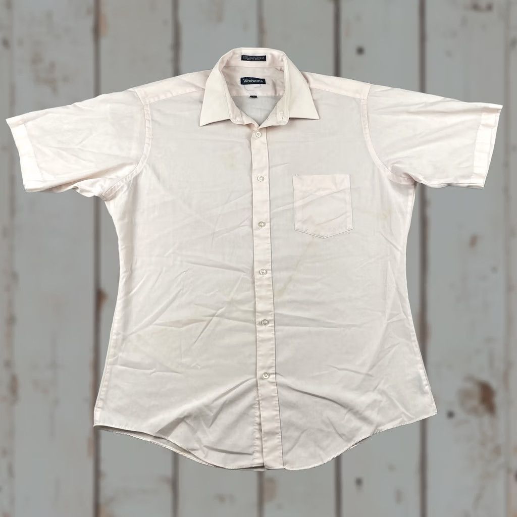 Vintage VINTAGE Wentworth Button-Up Pocket Shirt Mens XL Ivory 80s Lightweight Christmas Cowboy 80s? Size US XL / EU 56 / 4 - 1 Thumbnail