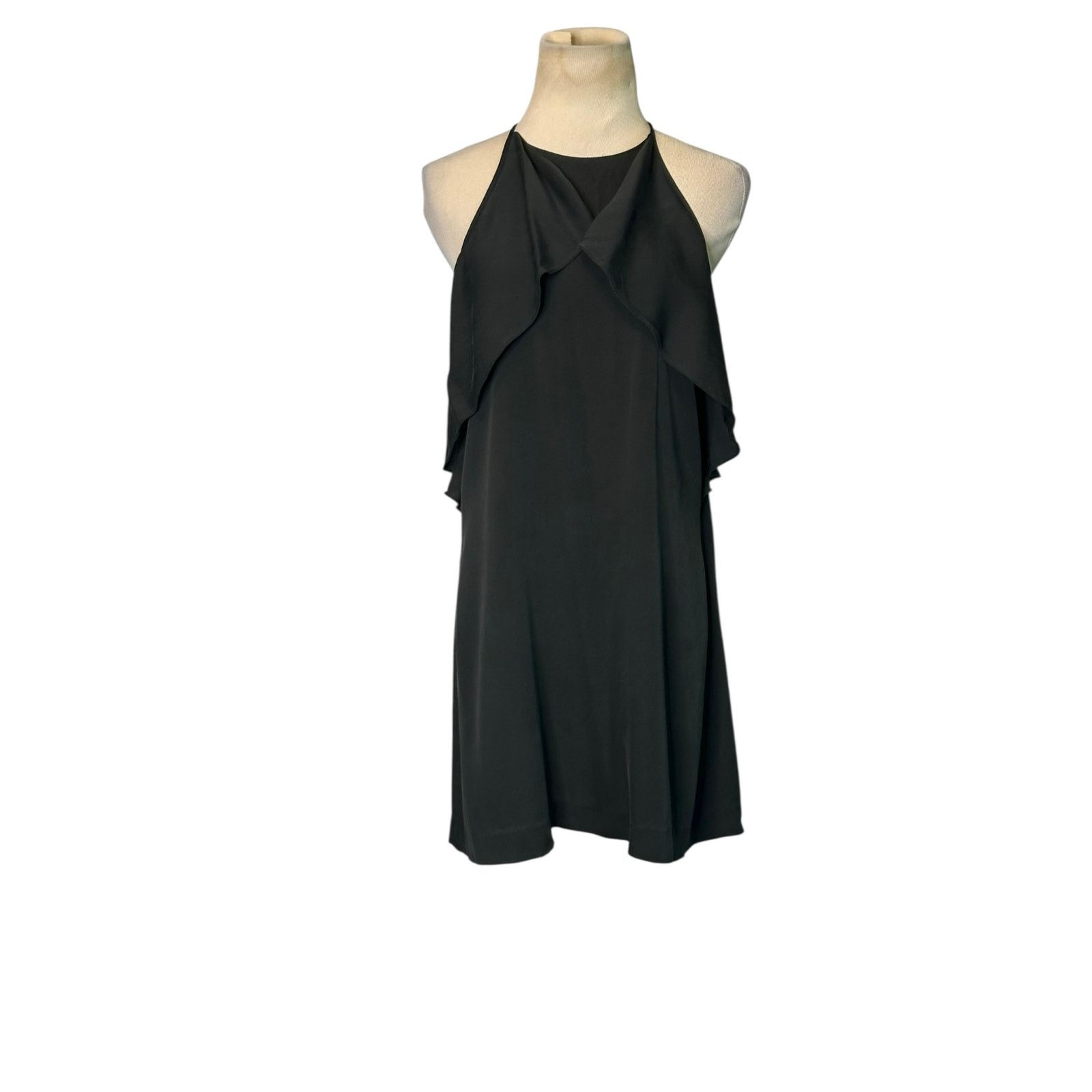 Theory Theory Black Silk Ruffle Open Back Slip Halter Dress Size 2 Size XS / US 0-2 / IT 36-38 - 13 Thumbnail