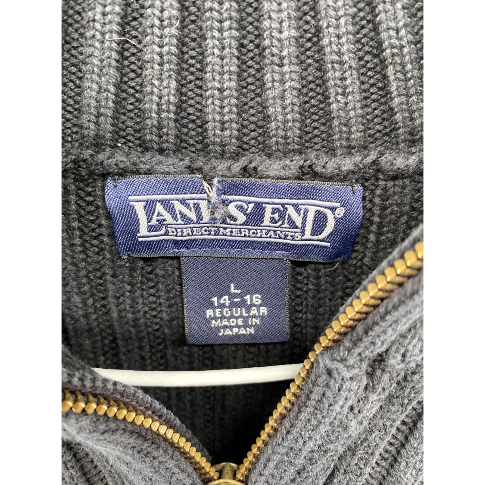 Lands' End Lands' End Women's Heavy Cotton Ribbed Knit 1/4 Zip Pullover Sweater Size Large Multicolor Knit 1/4 Zip Ladies Long Sleeve Cotton Shirt? Size L / US 10 / IT 46 - 3 Thumbnail