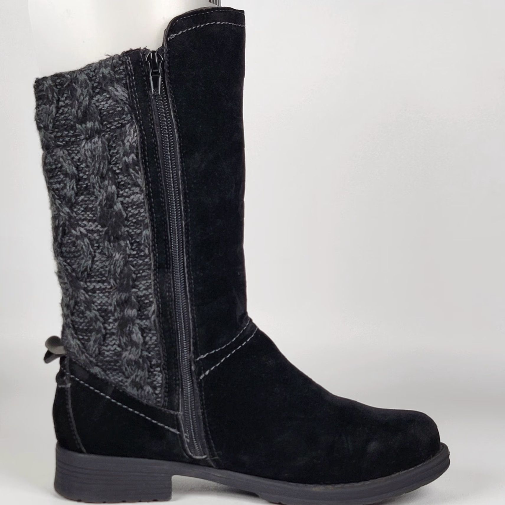 Vintage MUK LUKS Women’s Boot Mid Calf Black Knit Faux Fur Zip Up Casey 9 Snow Boot Vintage No? Size US 9 / IT 39 - 5 Thumbnail