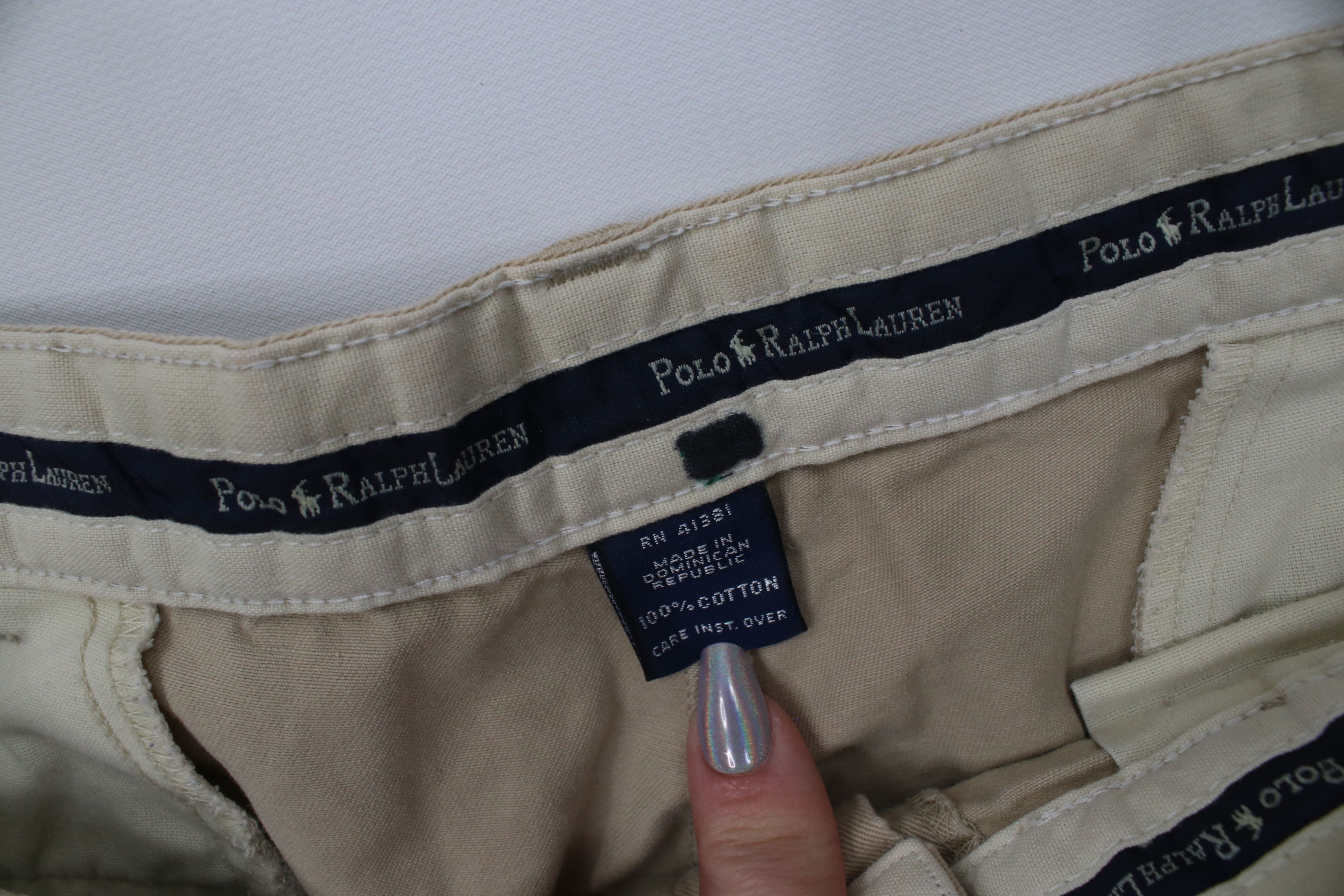 Polo Ralph Lauren Vintage 90s Ralph Lauren Cuffed Chino Pants Trousers Khaki Size US 34 / EU 50 - 8 Thumbnail