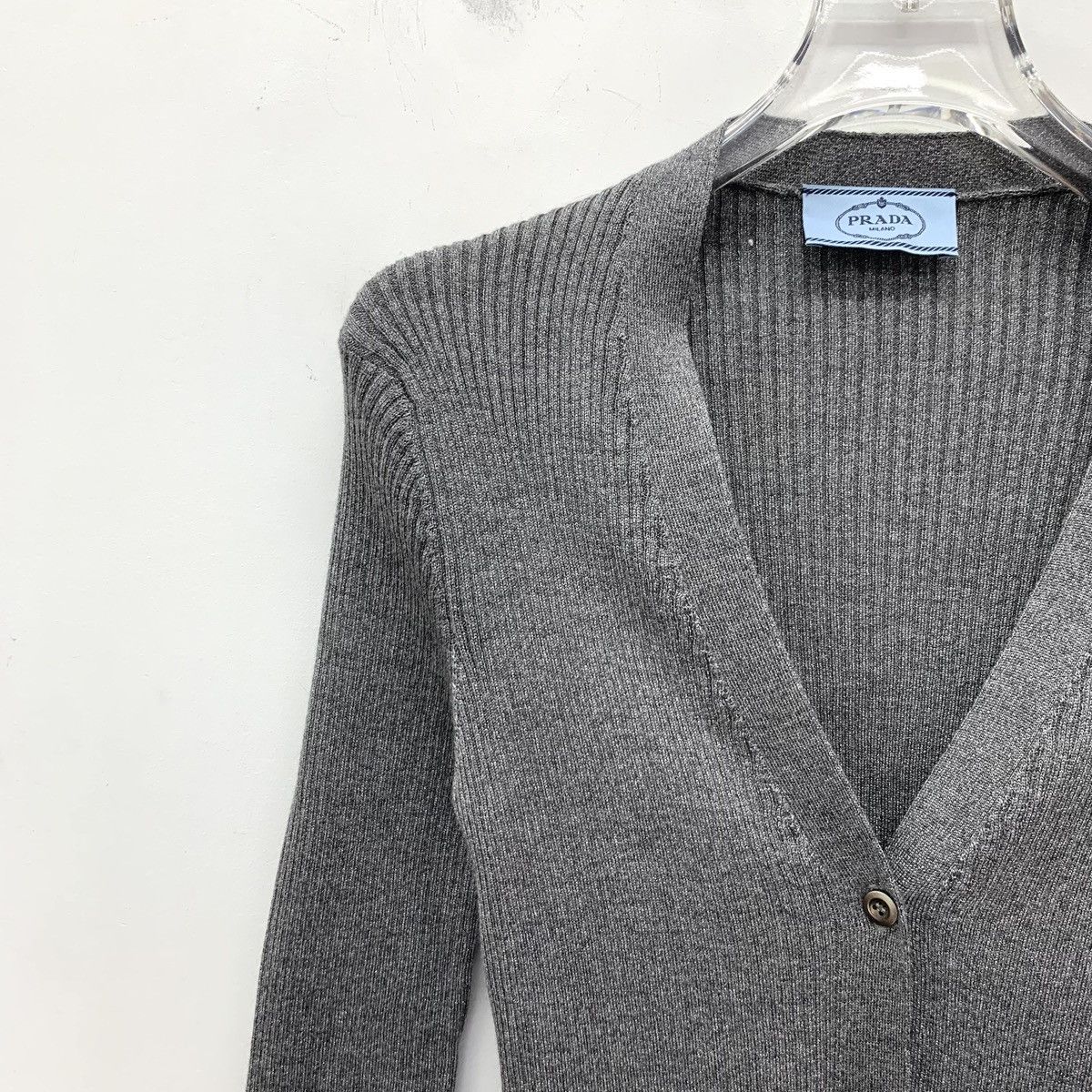 Prada Prada Dark Grey Wool Knit Cardigan K26WX Size M / US 6-8 / IT 42-44 - 3 Thumbnail