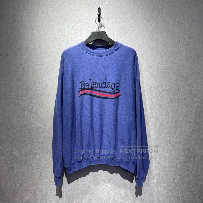 Balenciaga Balenciaga Wave Logo Printed Sweatshirt Size US M / EU 48-50 / 2 - 1 Thumbnail