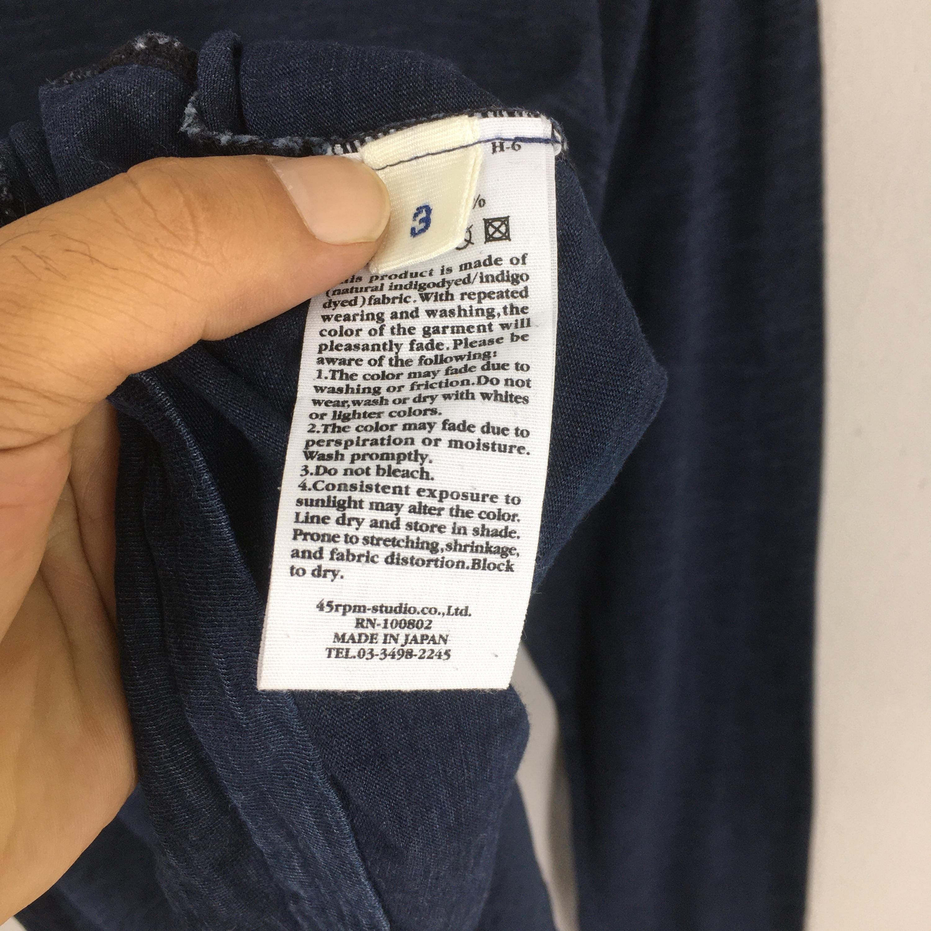 45rpm Vintage 90s 45 RPM Studio Japan Indigo Blue T shirt Medium Size US M / EU 48-50 / 2 - 6 Thumbnail