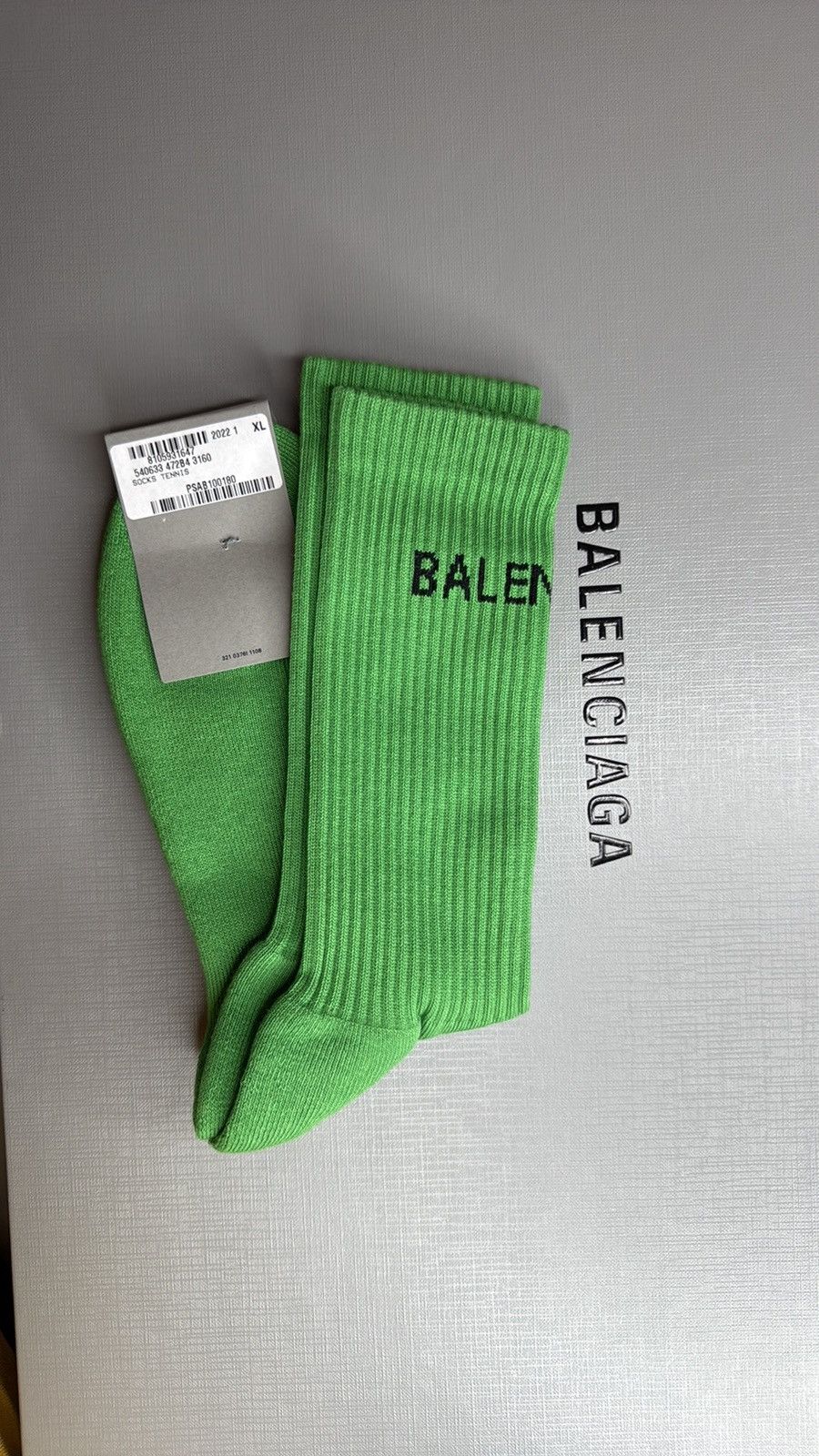 Balenciaga BALENCIAGA Tennis Socks in Green, Size XL! Size 44 - 1 Thumbnail