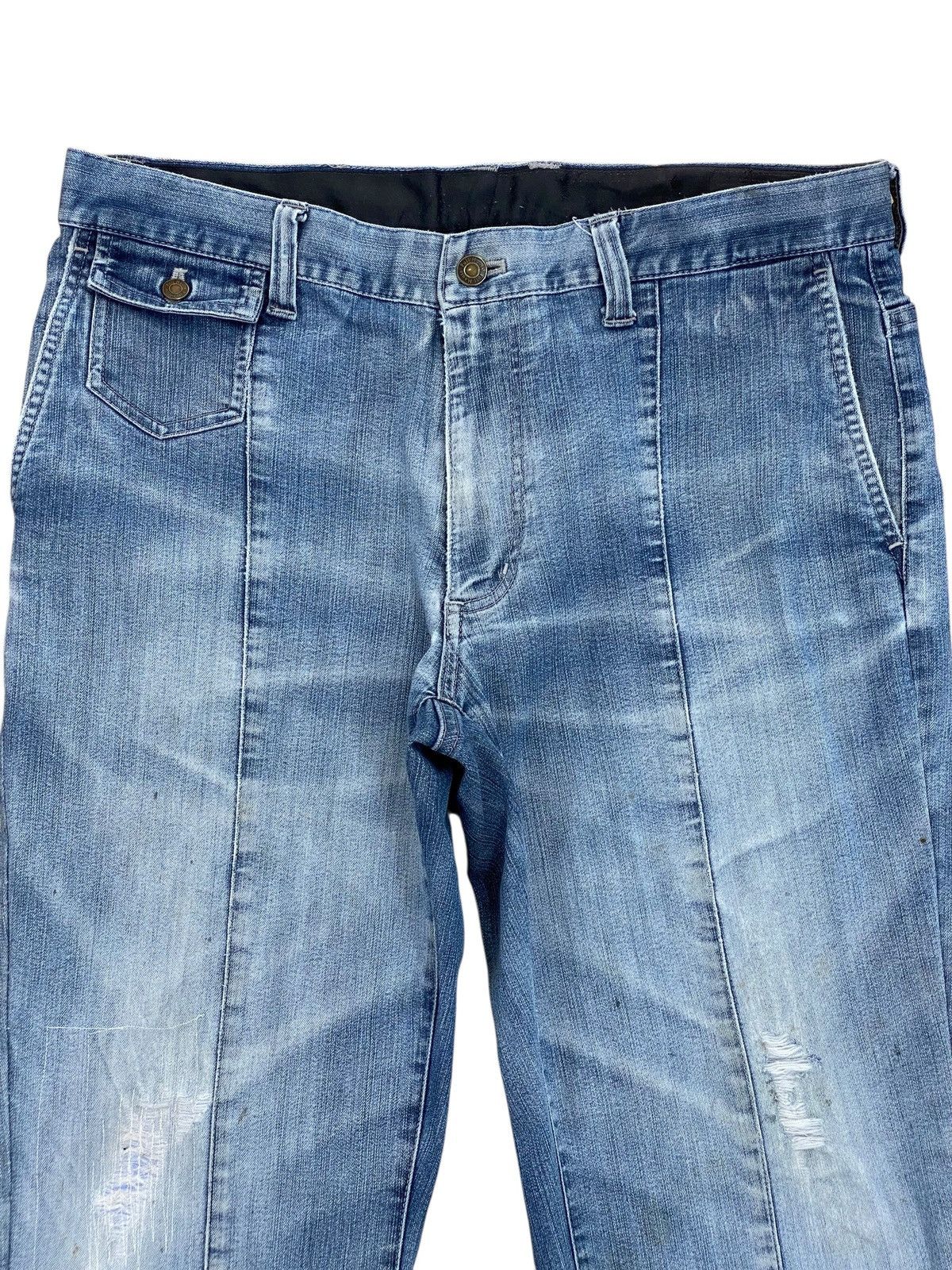 If Six Was Nine Vintage Japanese Blue House 3 Quaters Faded Jeans Style Size US 35 - 2 Thumbnail