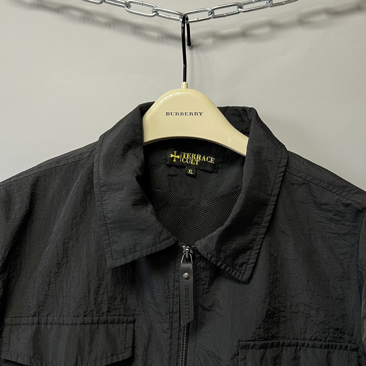 Designer Nylon Overshirt Jacket Black Terrace Cult Size US XL / EU 56 / 4 - 4 Thumbnail