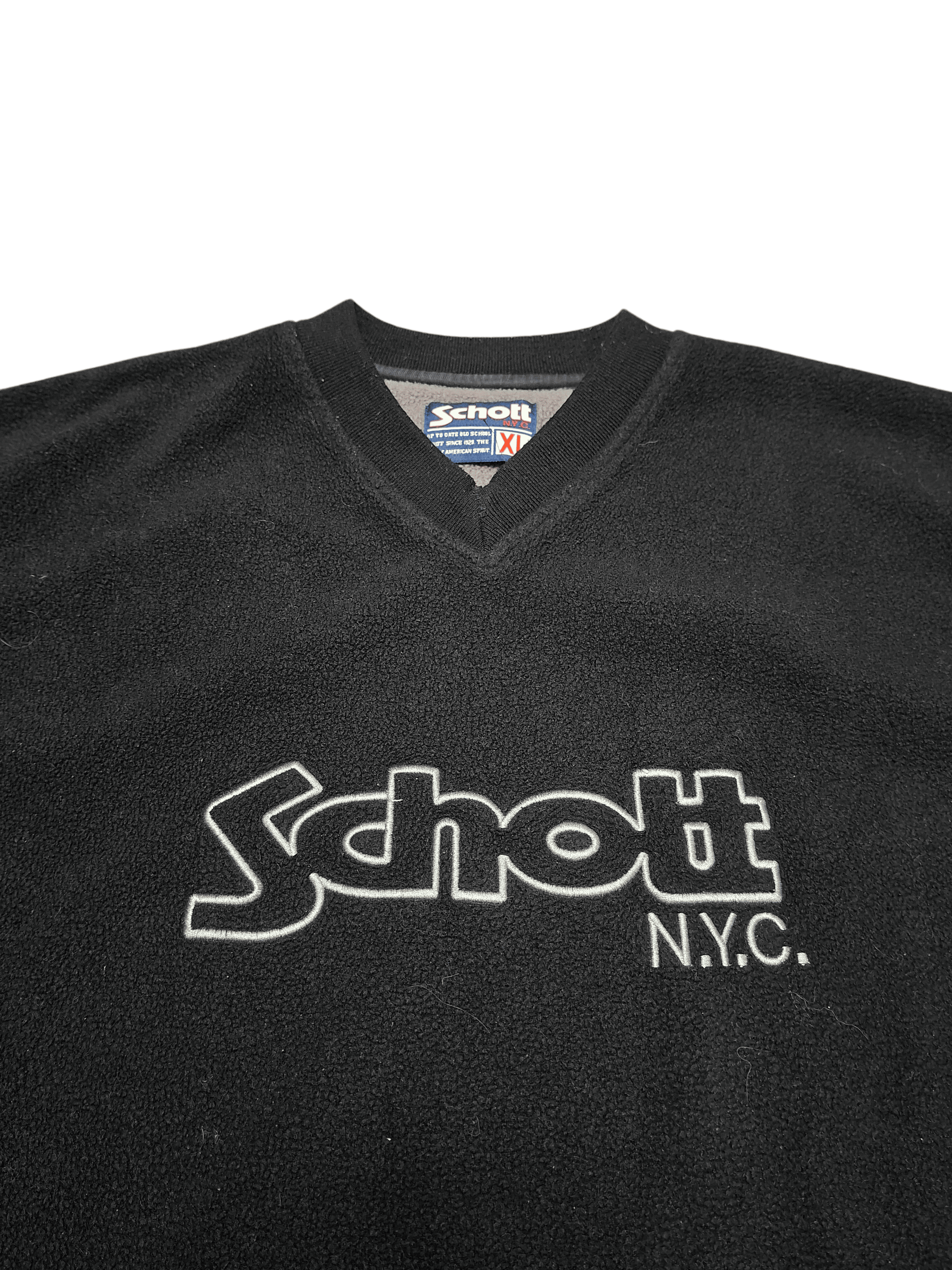Schott SCHOTT VINTAGE FLEECE BIG LOGO EMBROIDERED SWEATSHIRT Size US XL / EU 56 / 4 - 2 Thumbnail