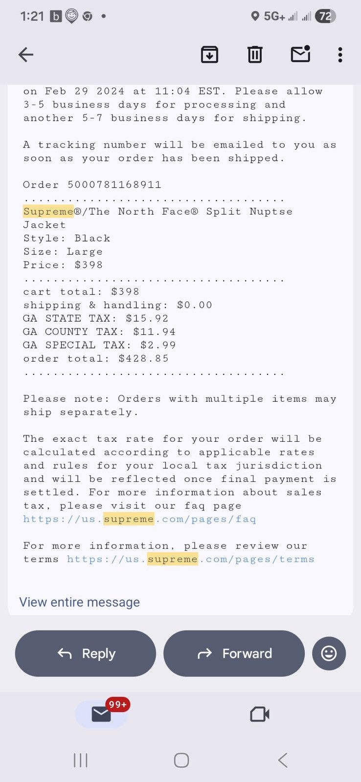 Supreme × The North Face Split Nuptse Puffer Jacket Size US L / EU 52-54 / 3 - 14 Thumbnail