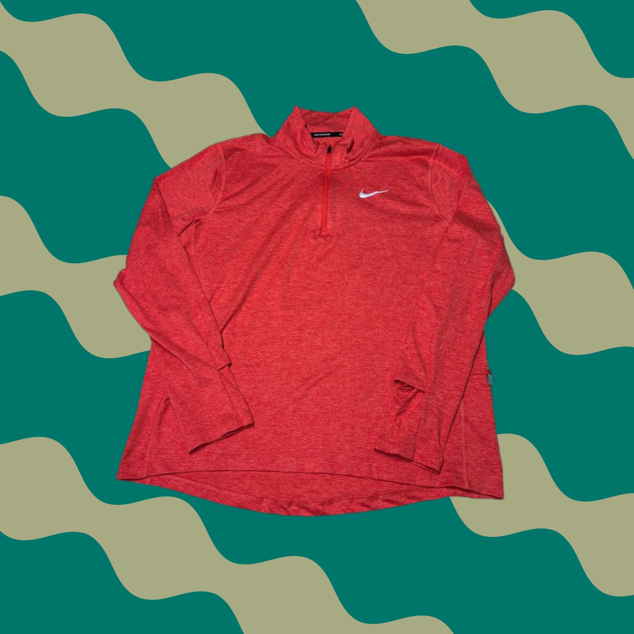 Nike Nike Running Dri-FIT 1/4 Zip Pullover Mens L Red Thumbholes Reflective Shirt Sportswear NFL? Size US L / EU 52-54 / 3 - 1 Thumbnail
