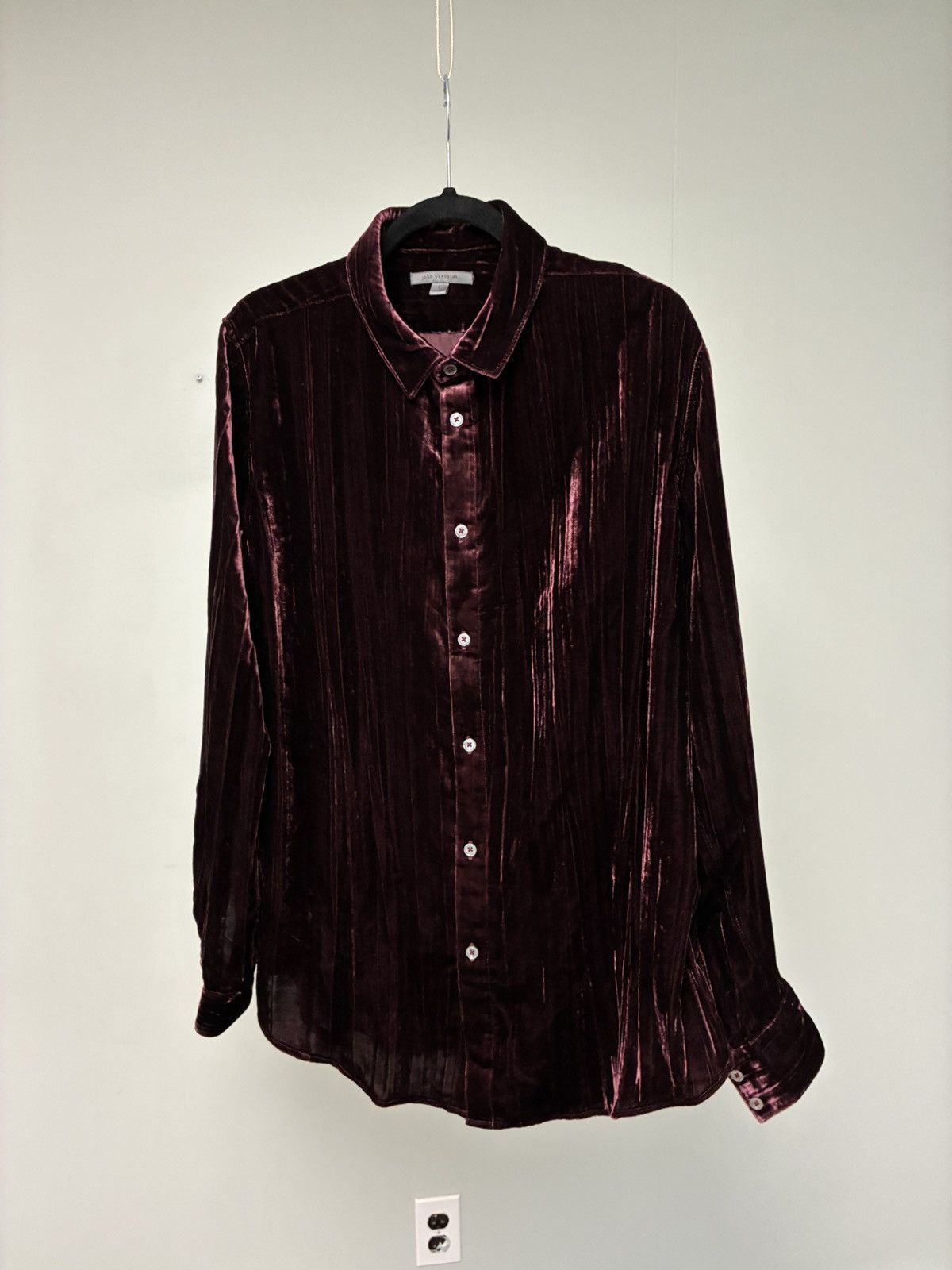 John Varvatos Crinkled Velvet slim Shirt large Size US L / EU 52-54 / 3 - 14 Thumbnail