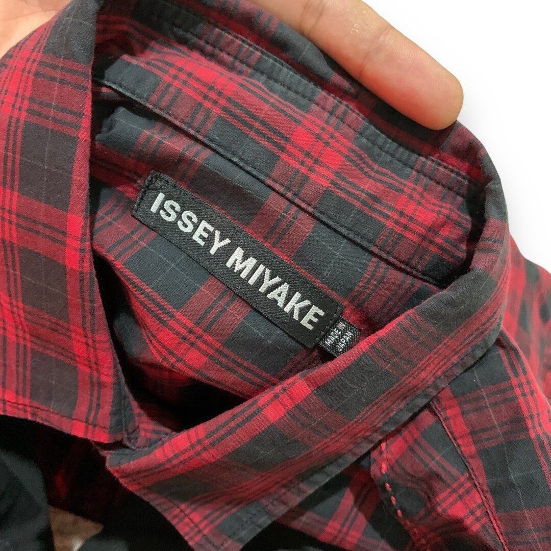 Issey Miyake ISSEY MIYAKE Men Red Plaid Patchwork Shirt Size US M / EU 48-50 / 2 - 4 Thumbnail