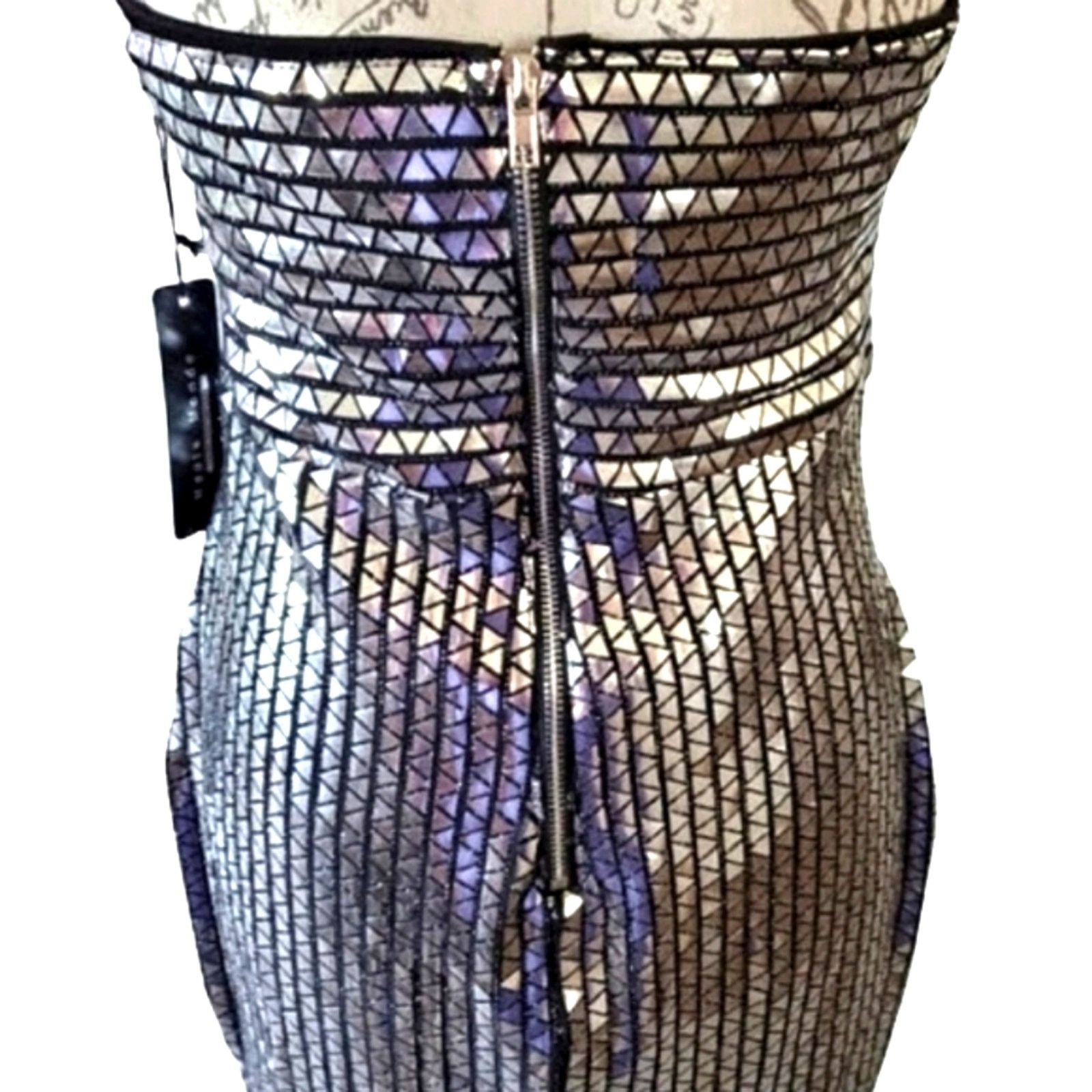 Other HAUTE MONDE ☆ SILVER ☆ METALLIC ☆ COCKTAIL DRESS ☆ Lg. ☆ NWT Size L / US 10 / IT 46 - 5 Thumbnail