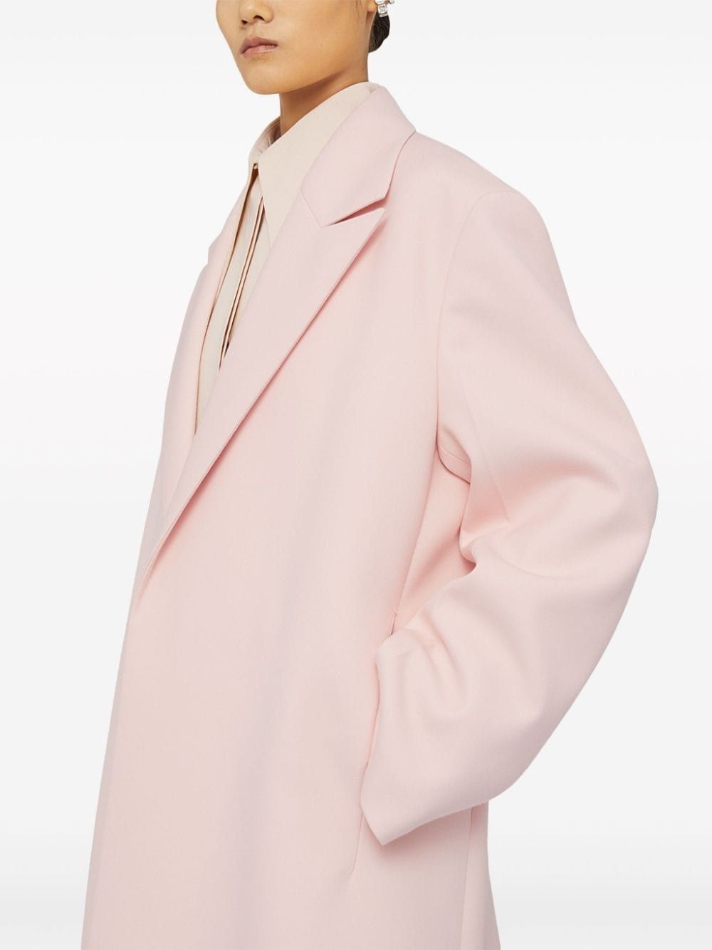 Jil Sander o1w1db10825 Belted Peak-Lapel Coat in Light Pink Size M / US 6-8 / IT 42-44 - 5 Thumbnail