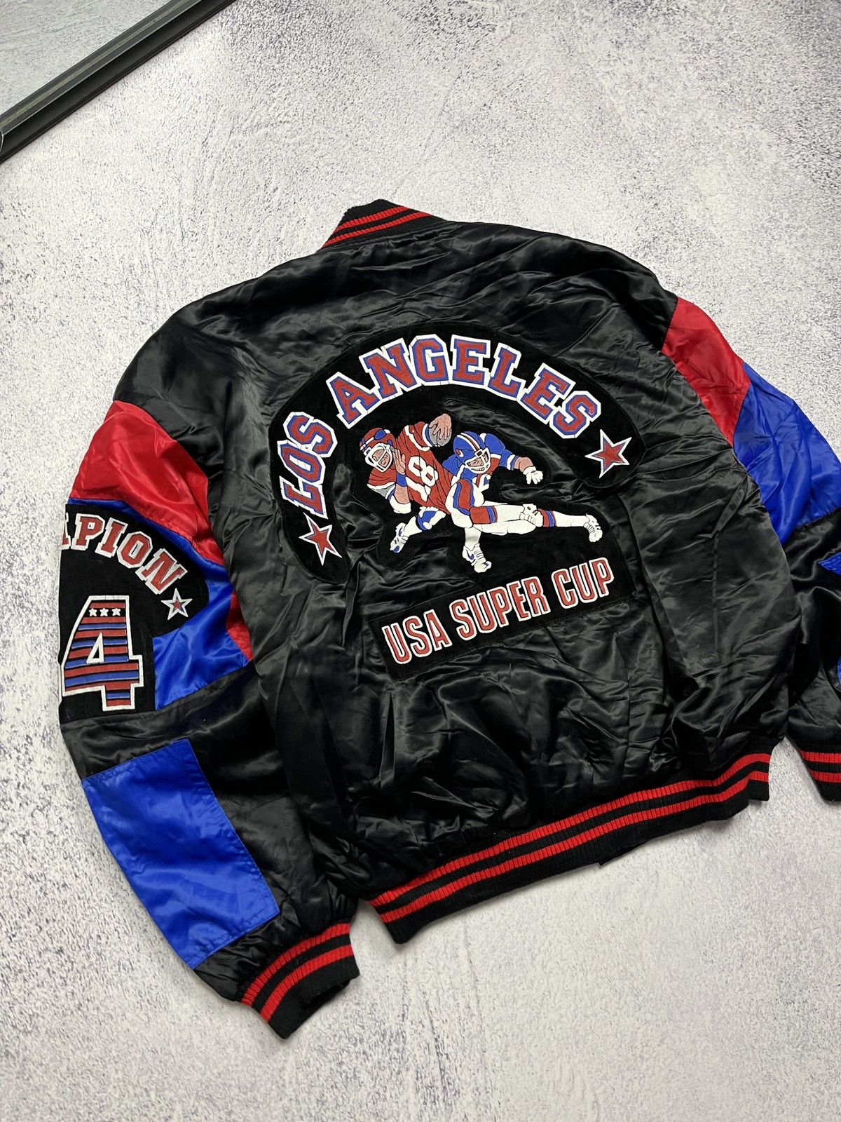 Vintage Vintage Retro Varsity Bomber Jacket USA Los Angeles Cup Rare Size US XL / EU 56 / 4 - 12 Thumbnail