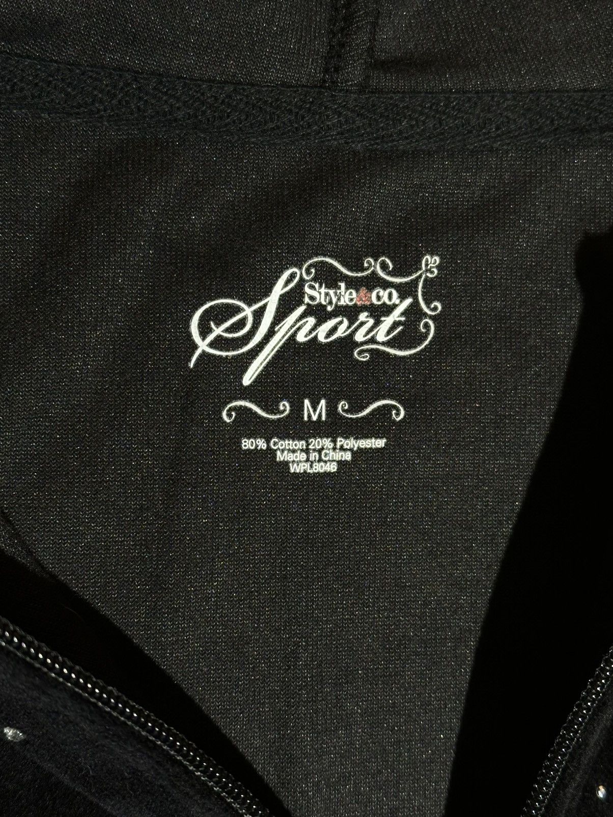 Style & Co Black Hoodie with Rhinestone Detailing Size M / US 6-8 / IT 42-44 - 4 Thumbnail