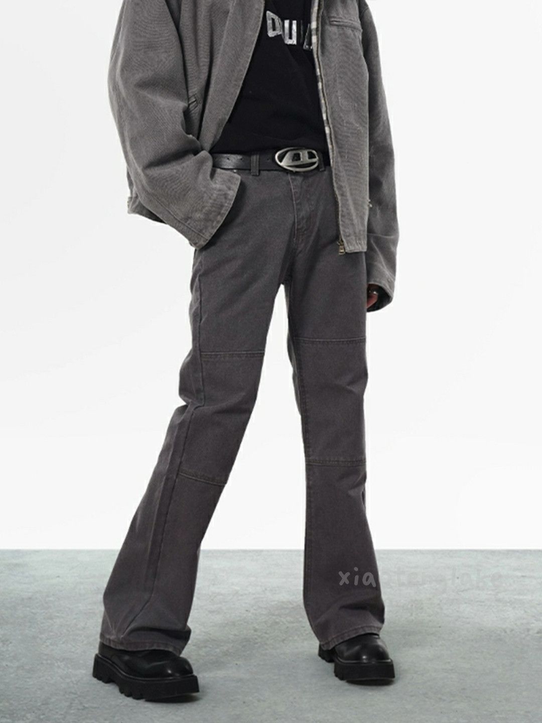 Designer × Japanese Brand × Vintage washed faded utility patchwork skate hiphop flared pants Size US 32 / EU 48 - 1 Thumbnail
