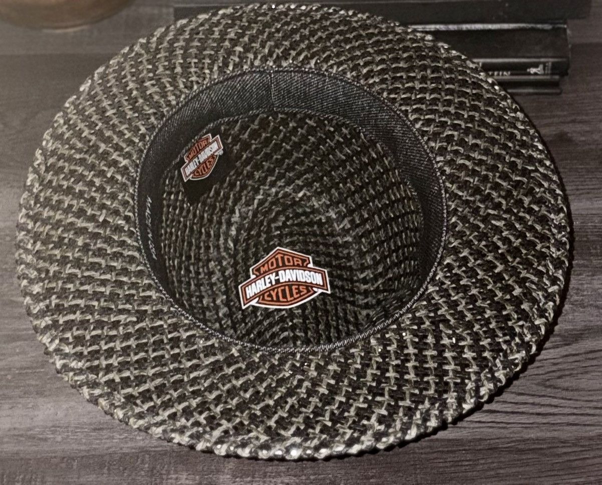 Harley Davidson Harley Davidson Vintage 90’s Straw Fedora Size ONE SIZE - 7 Thumbnail