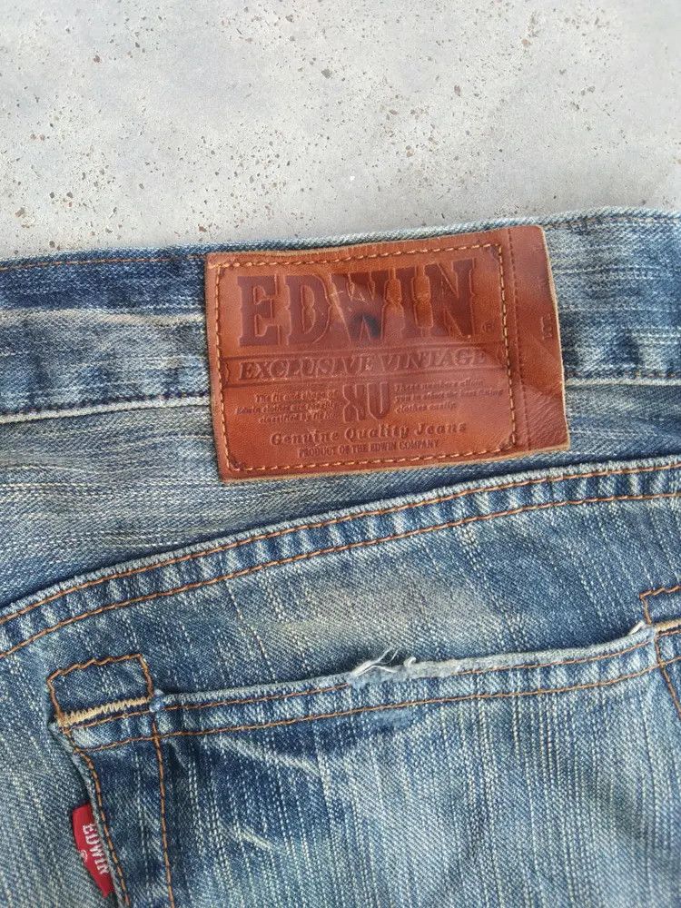 Edwin Vintage Japanese Brand Edwin Distressed Jeans 34x32 Size US 34 / EU 50 - 4 Thumbnail