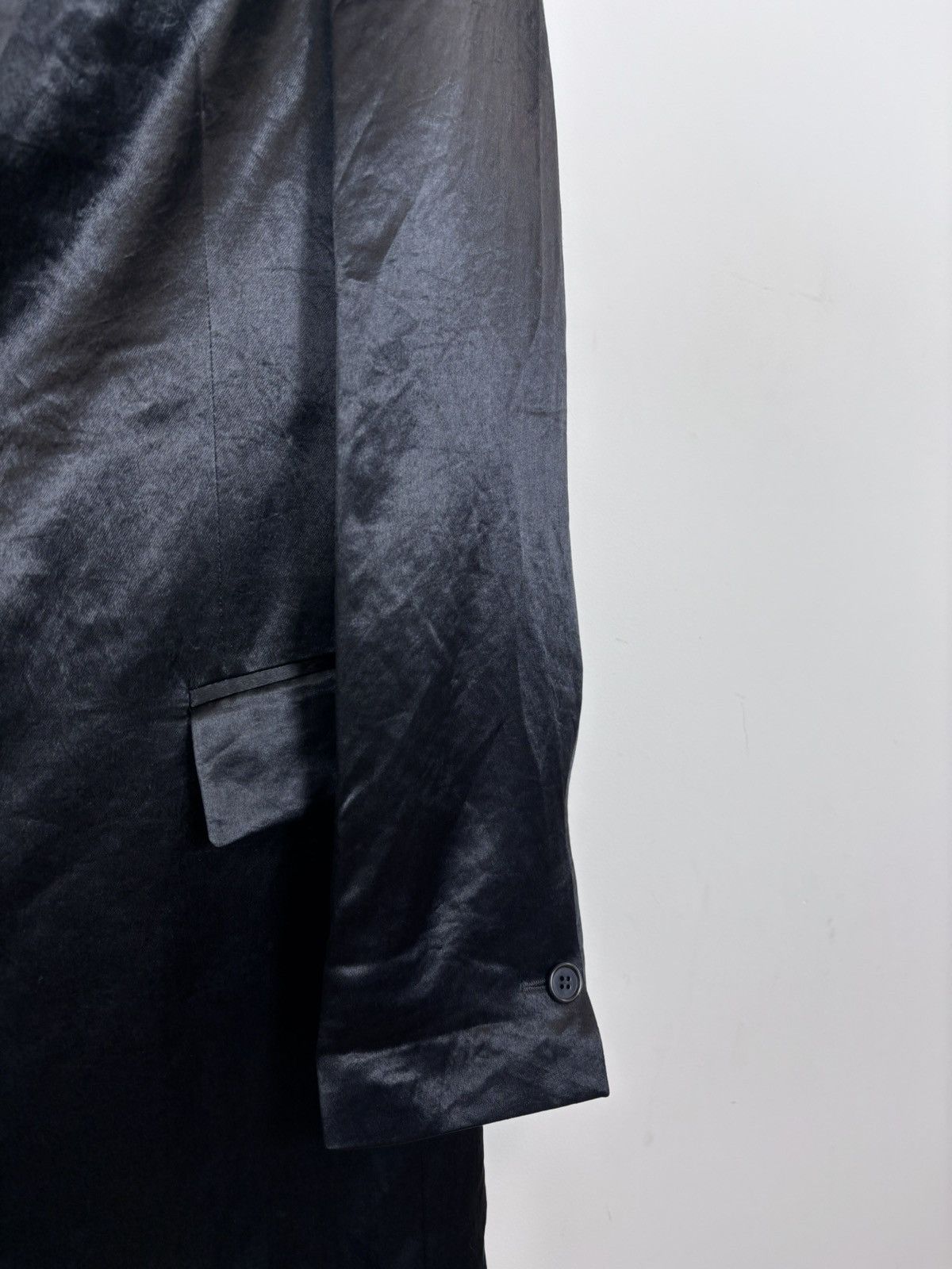 Blk Dnm BLK DNM Men’s Black Satin Long Blazer Jacket Tuxedo Coat Size 40R - 5 Thumbnail