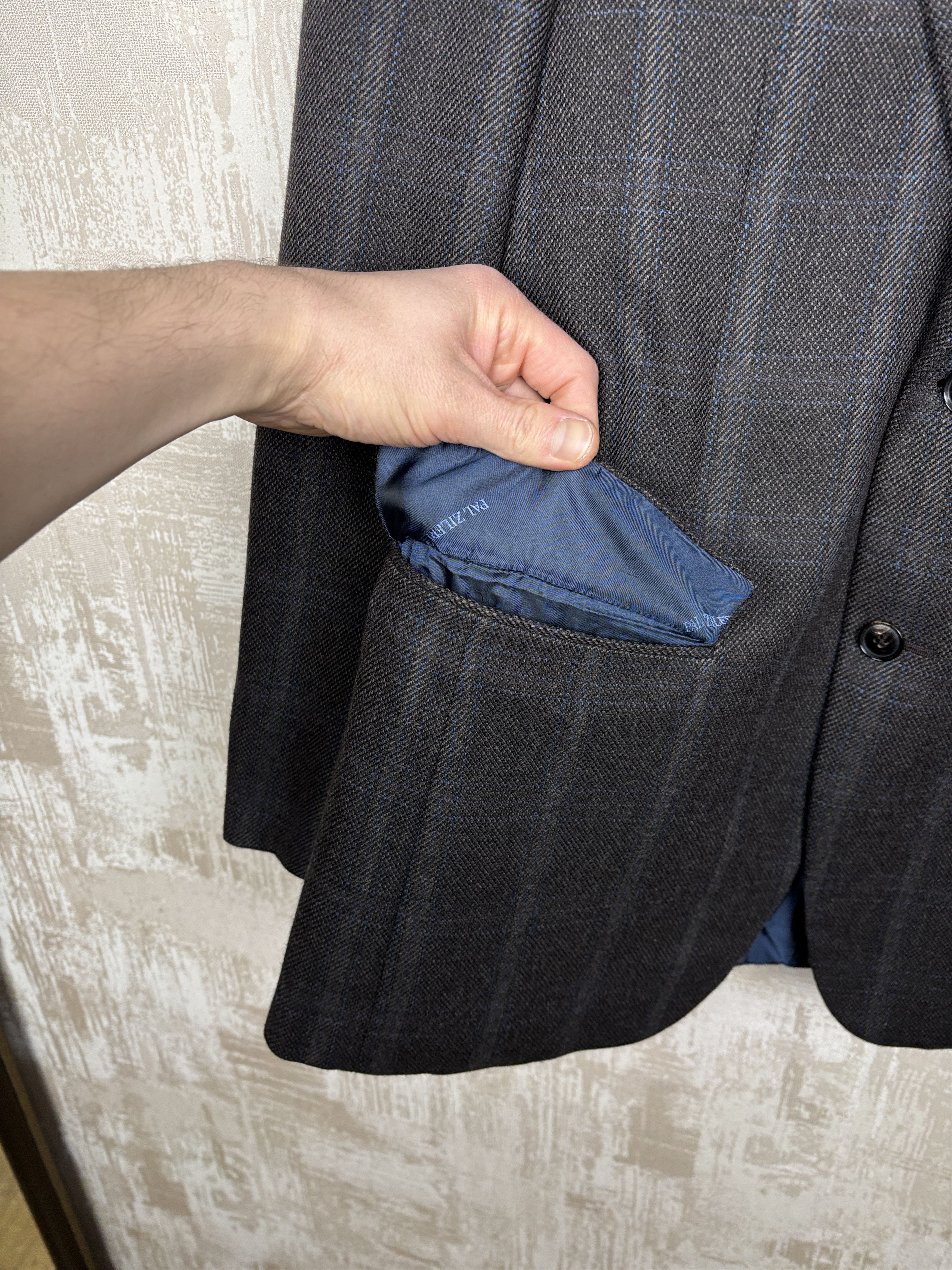 Pal Zileri Pal Zileri Wool Cashmere Check Blazer Elbow Pads EU 48 US 38 Size 38R - 8 Thumbnail