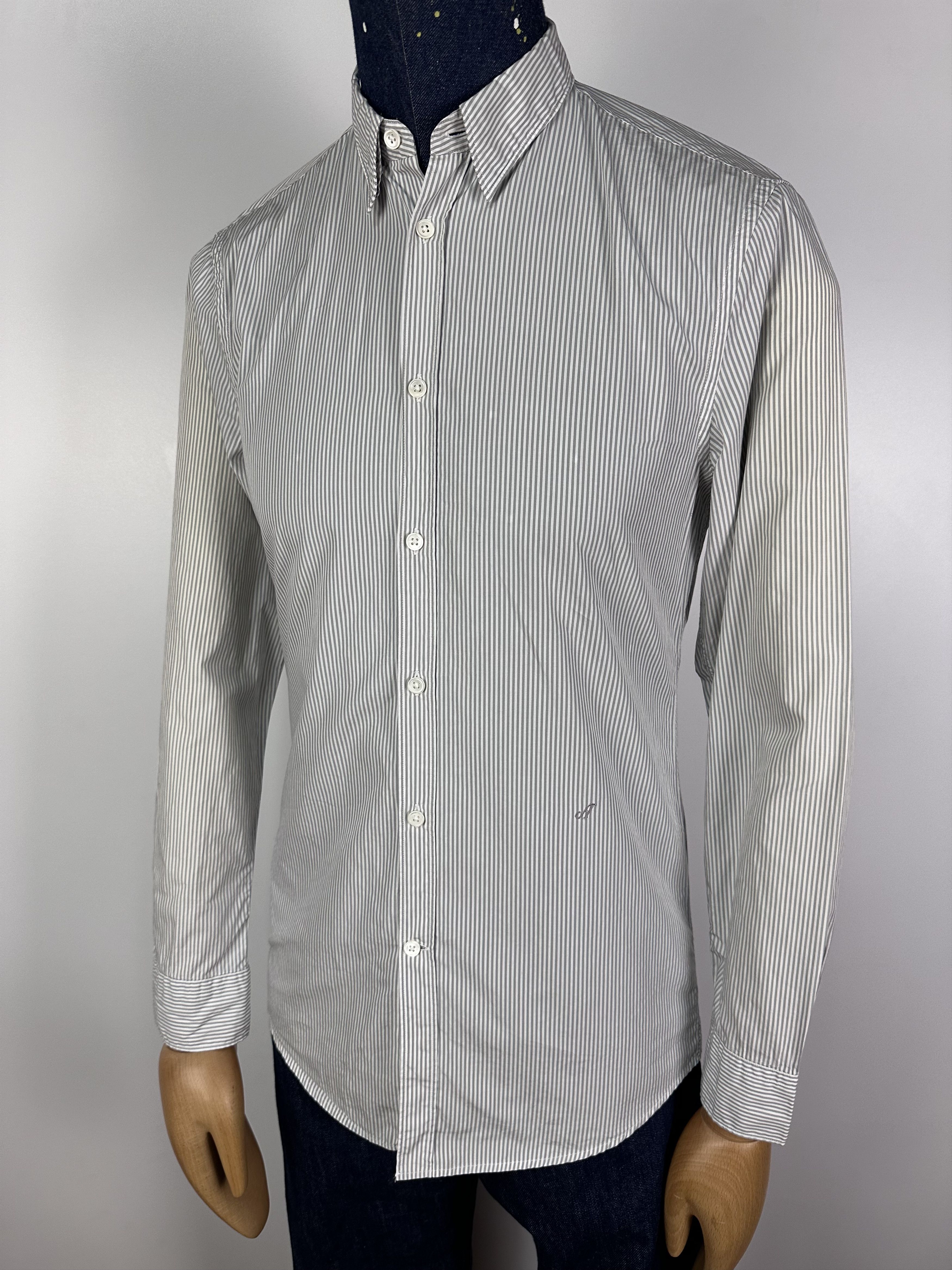 Acne Studios Acne Slim Stripe 2 Mens Shirt Long Sleeve Gray Size 46 Size US S / EU 44-46 / 1 - 1 Thumbnail