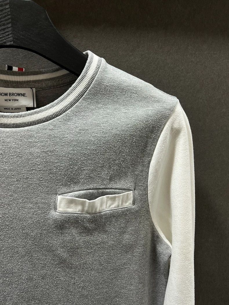 Thom Browne Thom Browne size0 Gray and white patchwork long sleeve hood Size US XS / EU 42 / 0 - 4 Thumbnail