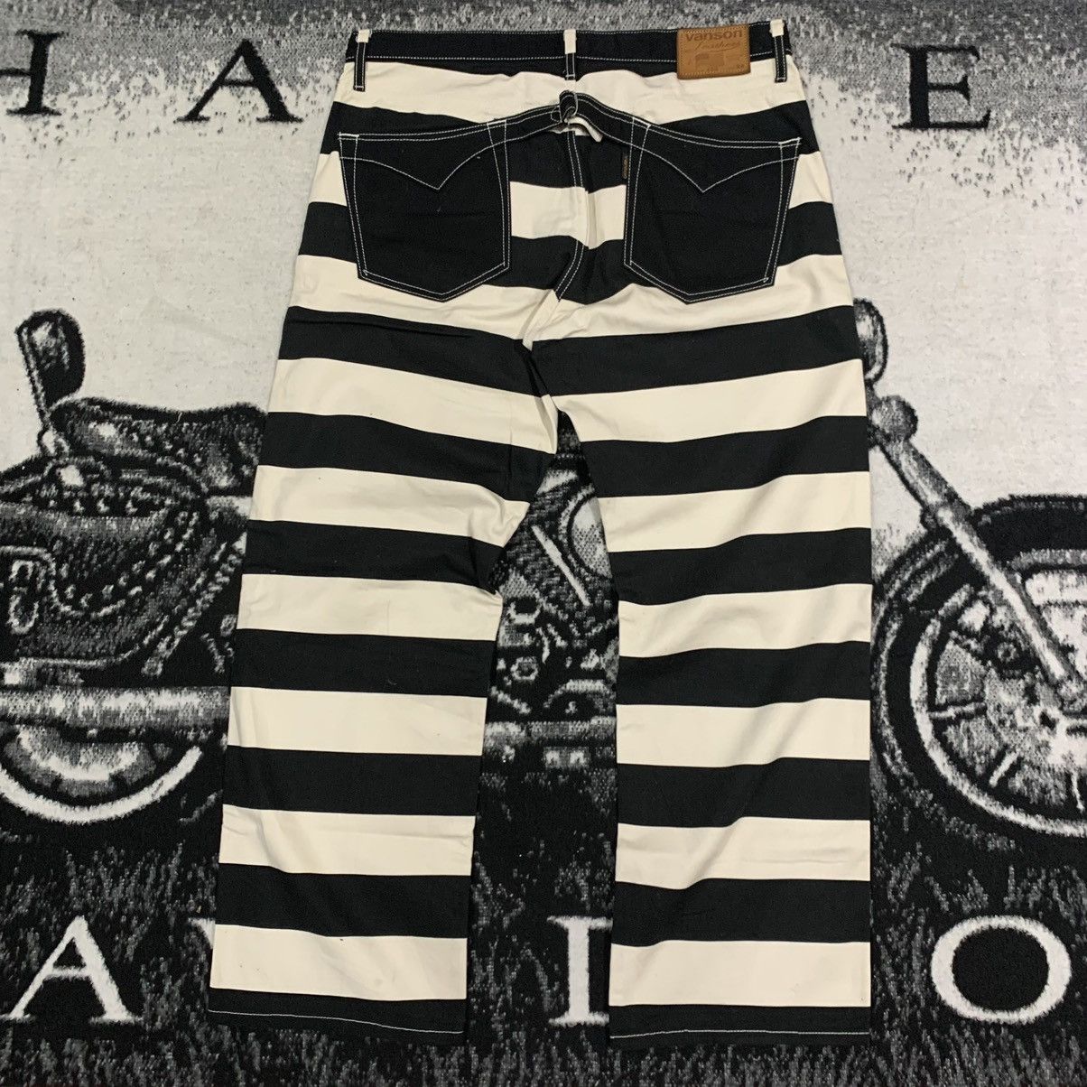 Vanson Leathers × Vintage Rare Vanson Prisoner Border Pattern Bikers Pants Size US 38 / EU 54 - 7 Thumbnail