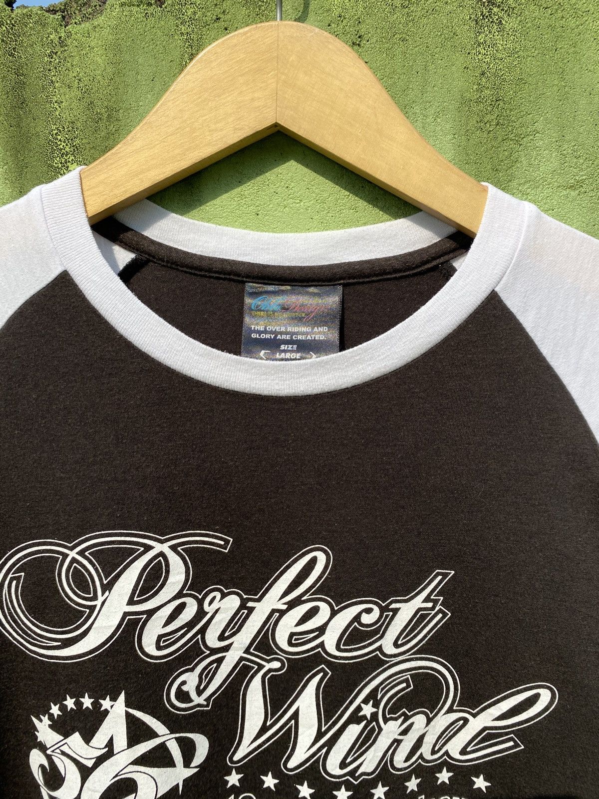 Japanese Brand Oblo Design Raglan Tshirt Vintage Style “Perfect Wind” Print Size US L / EU 52-54 / 3 - 2 Thumbnail