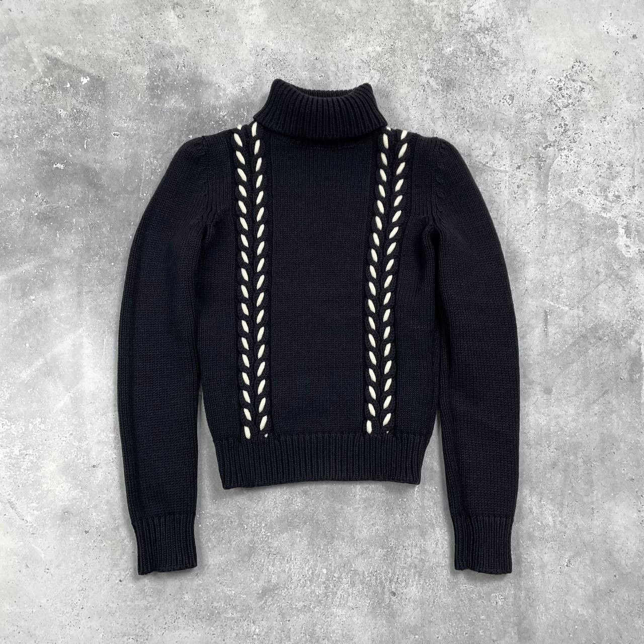 Celine Celine Turtleneck Contrast Cable Knitted Sweater Women’s Size S / US 4 / IT 40 - 1 Thumbnail