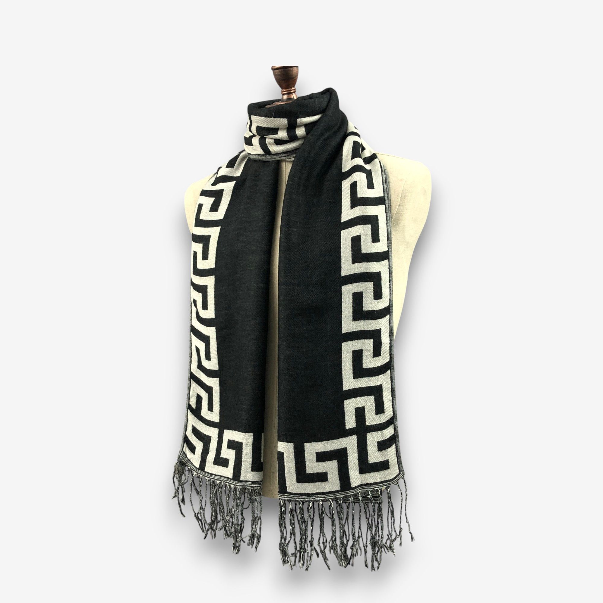Japanese Brand Vintage Medusa Face Scarf Long Shawl Stoles Wool Scarves. Size ONE SIZE - 3 Thumbnail