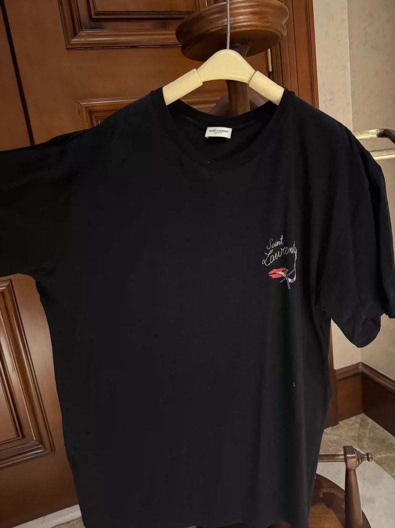 Yves Saint Laurent YSL Short Sleeve T-Shirt with Graphic Pattern- DMC Size US L / EU 52-54 / 3 - 1 Thumbnail