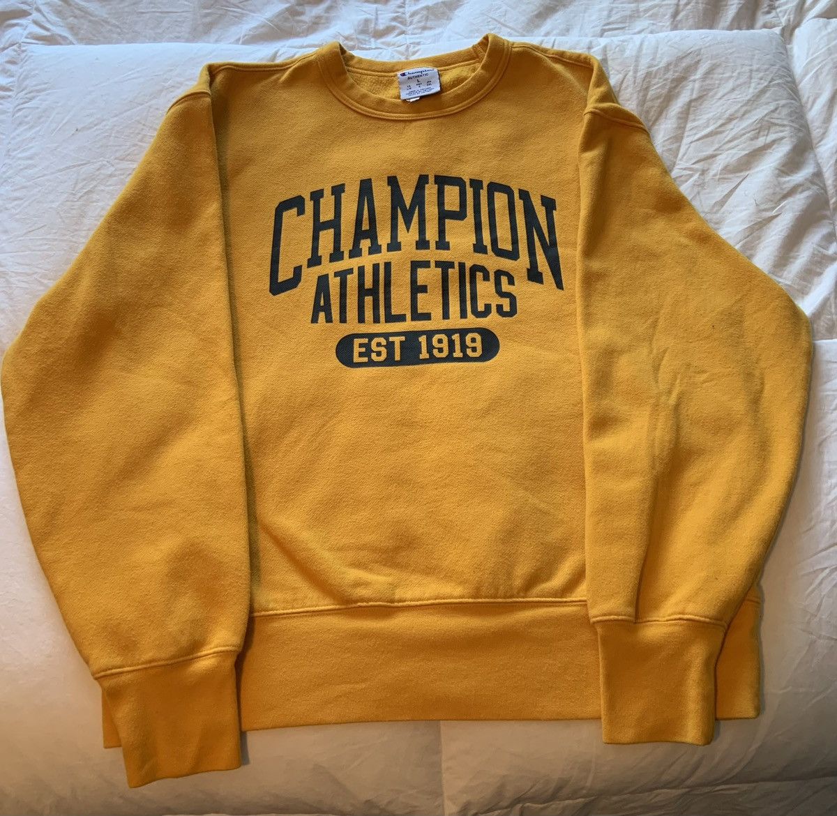 Champion Yellow Champion Fleece Sweatshirt Size US L / EU 52-54 / 3 - 1 Thumbnail