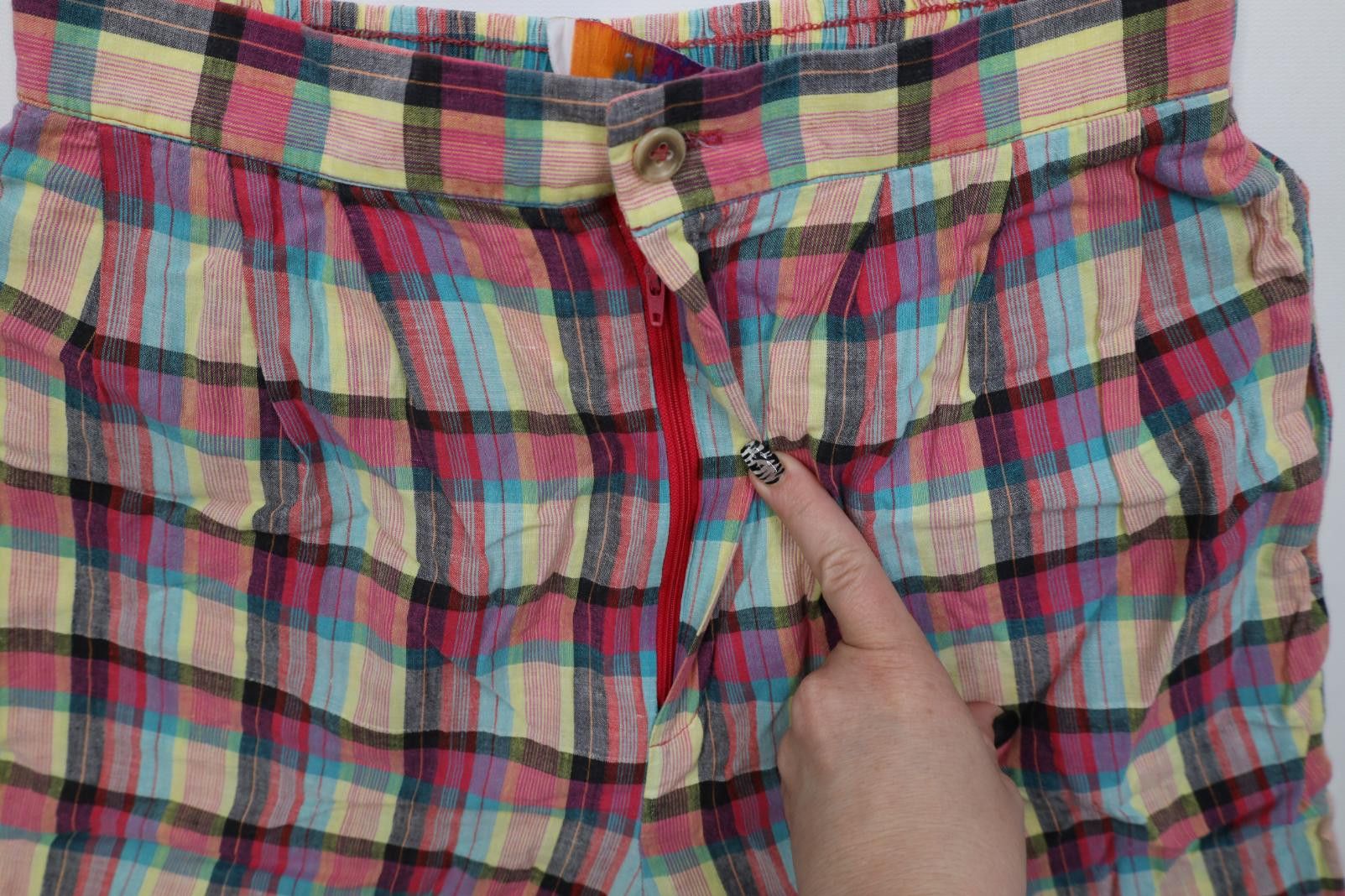 Vintage Vintage 90s Streetwear Madras Pleated Chino Shorts Cotton Size US 30 / EU 46 - 5 Thumbnail