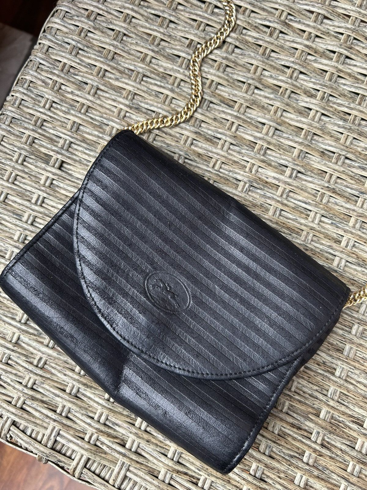Longchamp Longchamp Paris Leather Envelope Crossbody Bag Gold Chain Size ONE SIZE - 3 Thumbnail