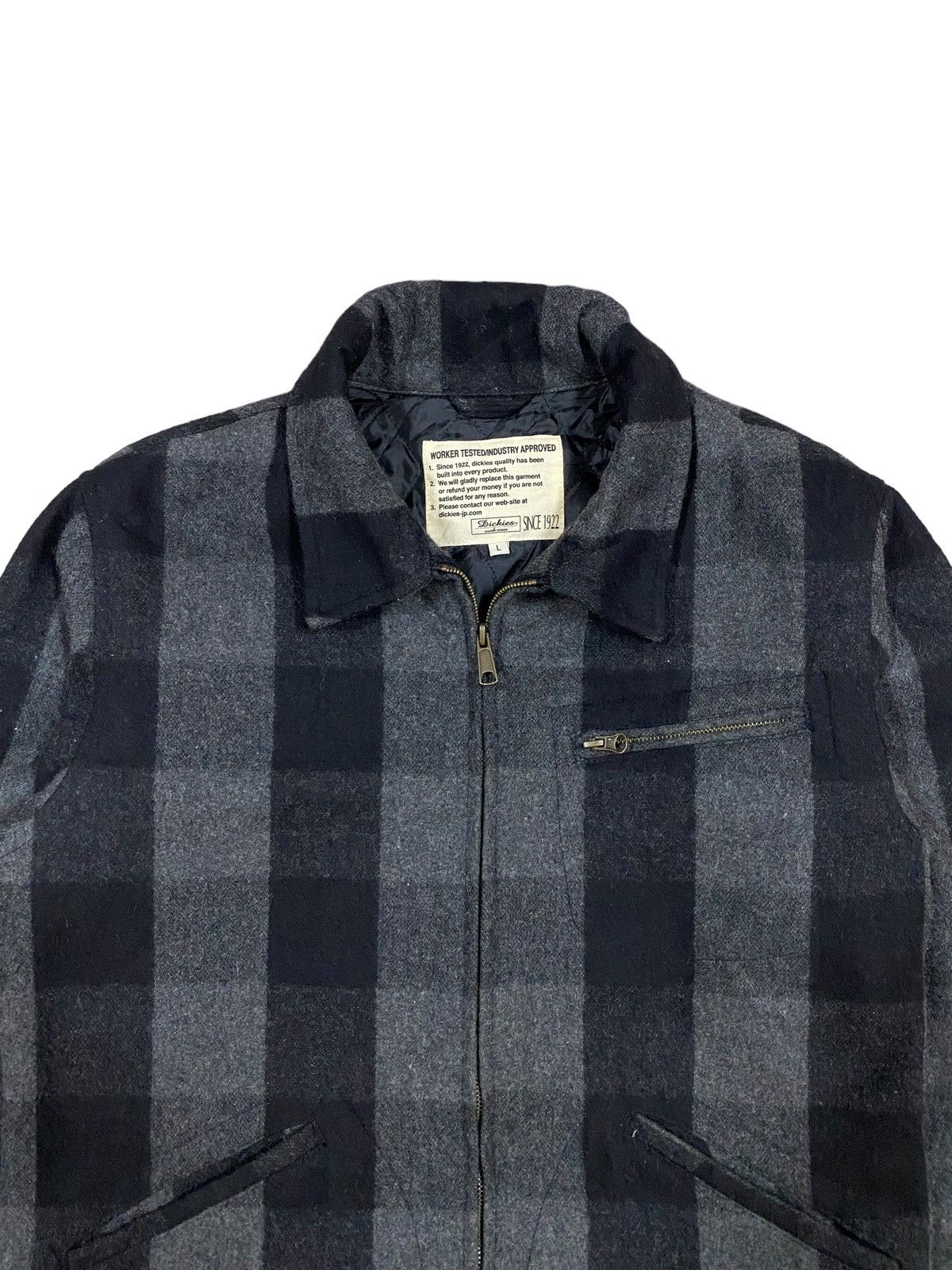 Dickies Vtg🔥Dickies Workwear Plaid Zipper Wool Jacket Size US L / EU 52-54 / 3 - 4 Thumbnail