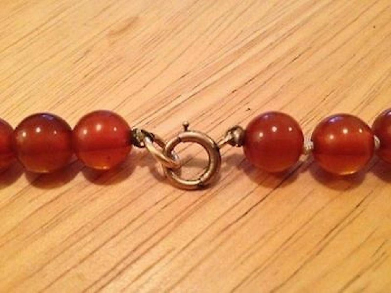 Designer Simulated Amber Bakelite Graduated Bead Necklace Size ONE SIZE - 3 Thumbnail